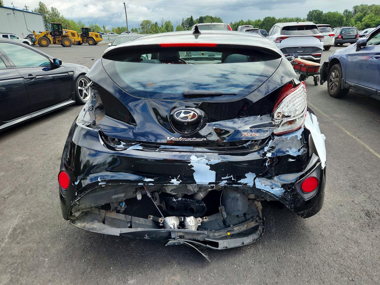 2013 Hyundai Veloster Turbo Black vin: KMHTC6AEXDU107441