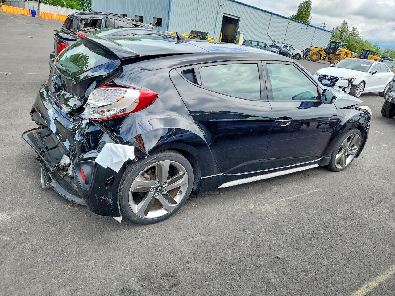 2013 Hyundai Veloster Turbo Black vin: KMHTC6AEXDU107441