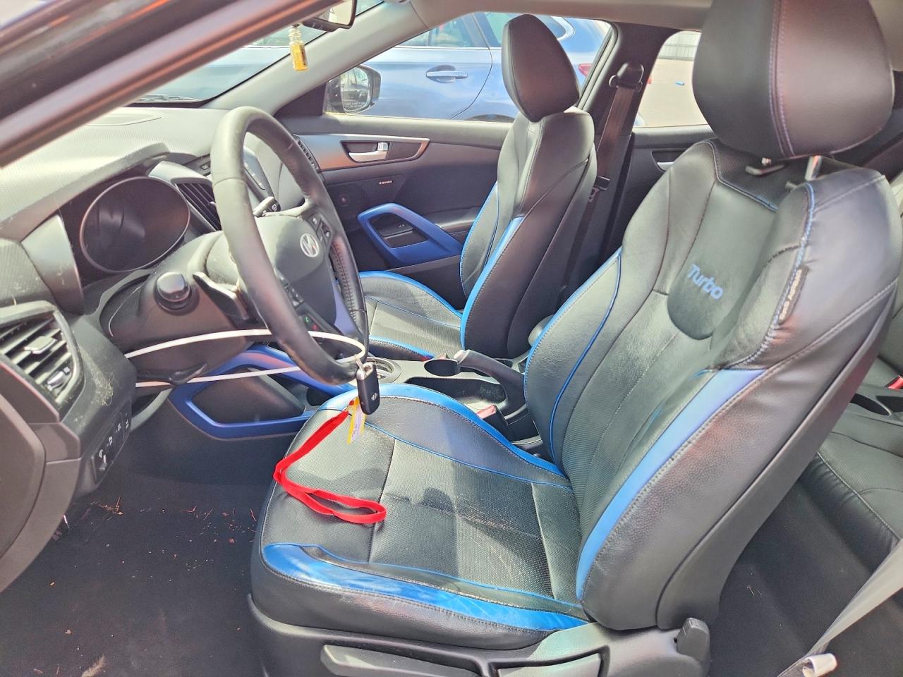 2013 Hyundai Veloster Turbo Black vin: KMHTC6AEXDU107441