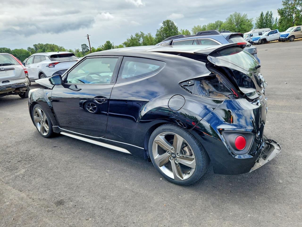 2013 Hyundai Veloster Turbo Black vin: KMHTC6AEXDU107441