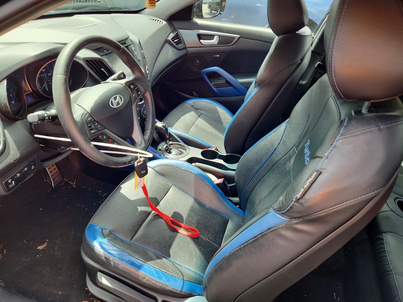 2013 Hyundai Veloster Turbo Black vin: KMHTC6AEXDU107441