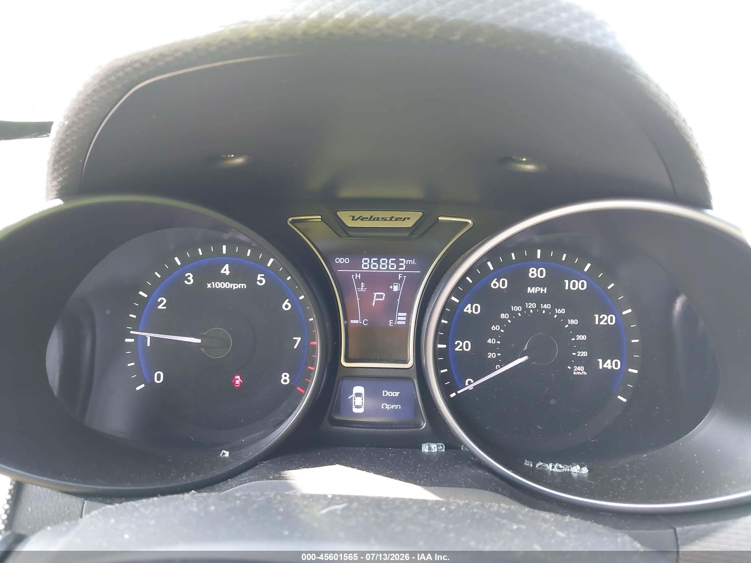 2013 Hyundai Veloster Turbo W/blue White vin: KMHTC6AEXDU136129