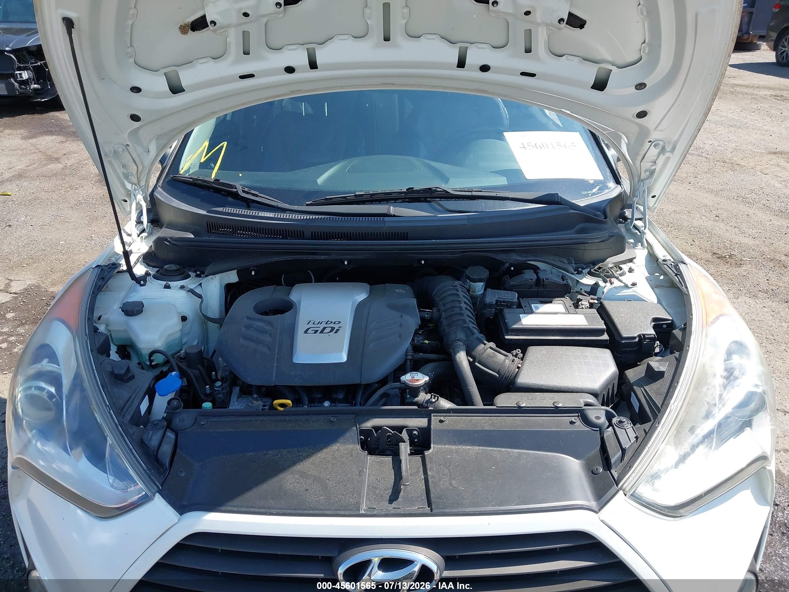 2013 Hyundai Veloster Turbo W/blue White vin: KMHTC6AEXDU136129