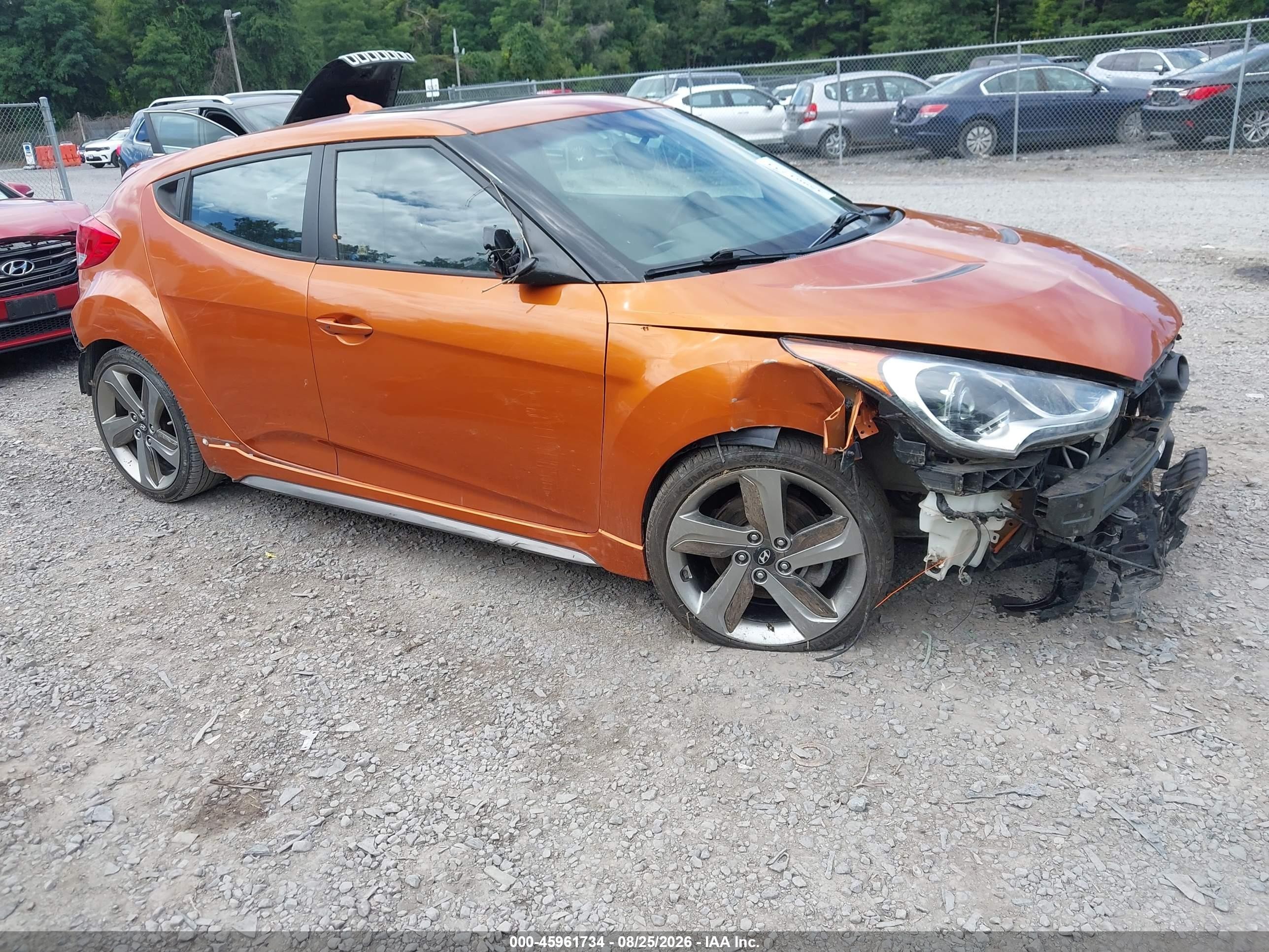 2013 Hyundai Veloster Turbo W/black Orange vin: KMHTC6AEXDU142707