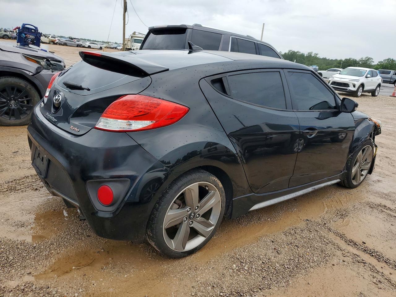 2013 Hyundai Veloster Turbo Black vin: KMHTC6AEXDU154145