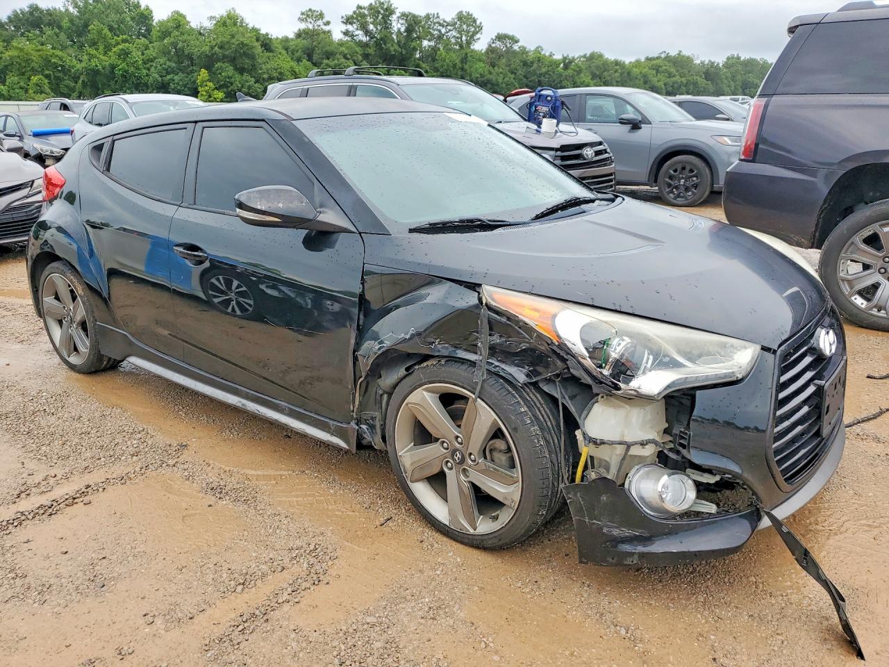 2013 Hyundai Veloster Turbo Black vin: KMHTC6AEXDU154145