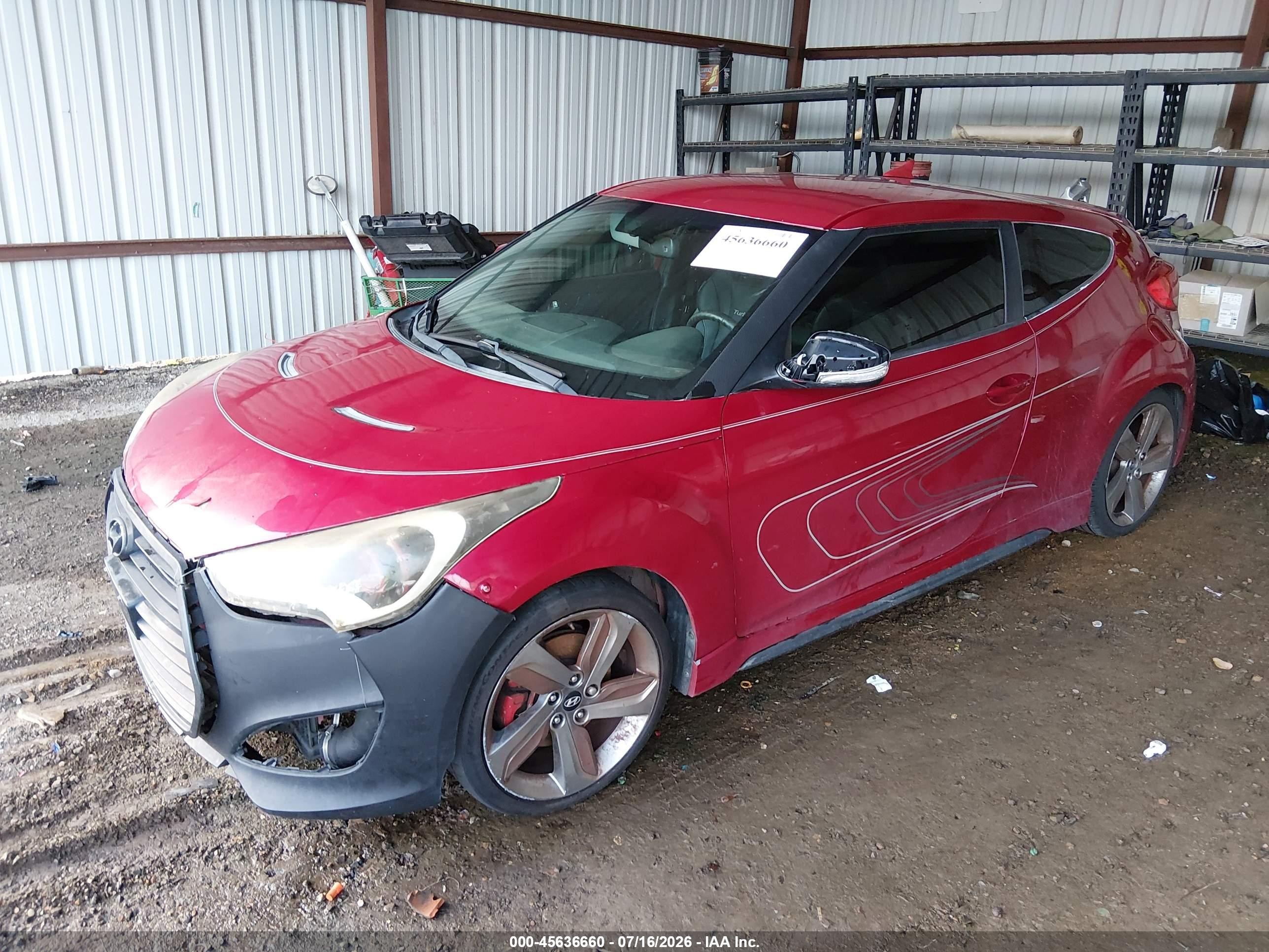 2013 Hyundai Veloster Turbo W/black Красный vin: KMHTC6AEXDU160513