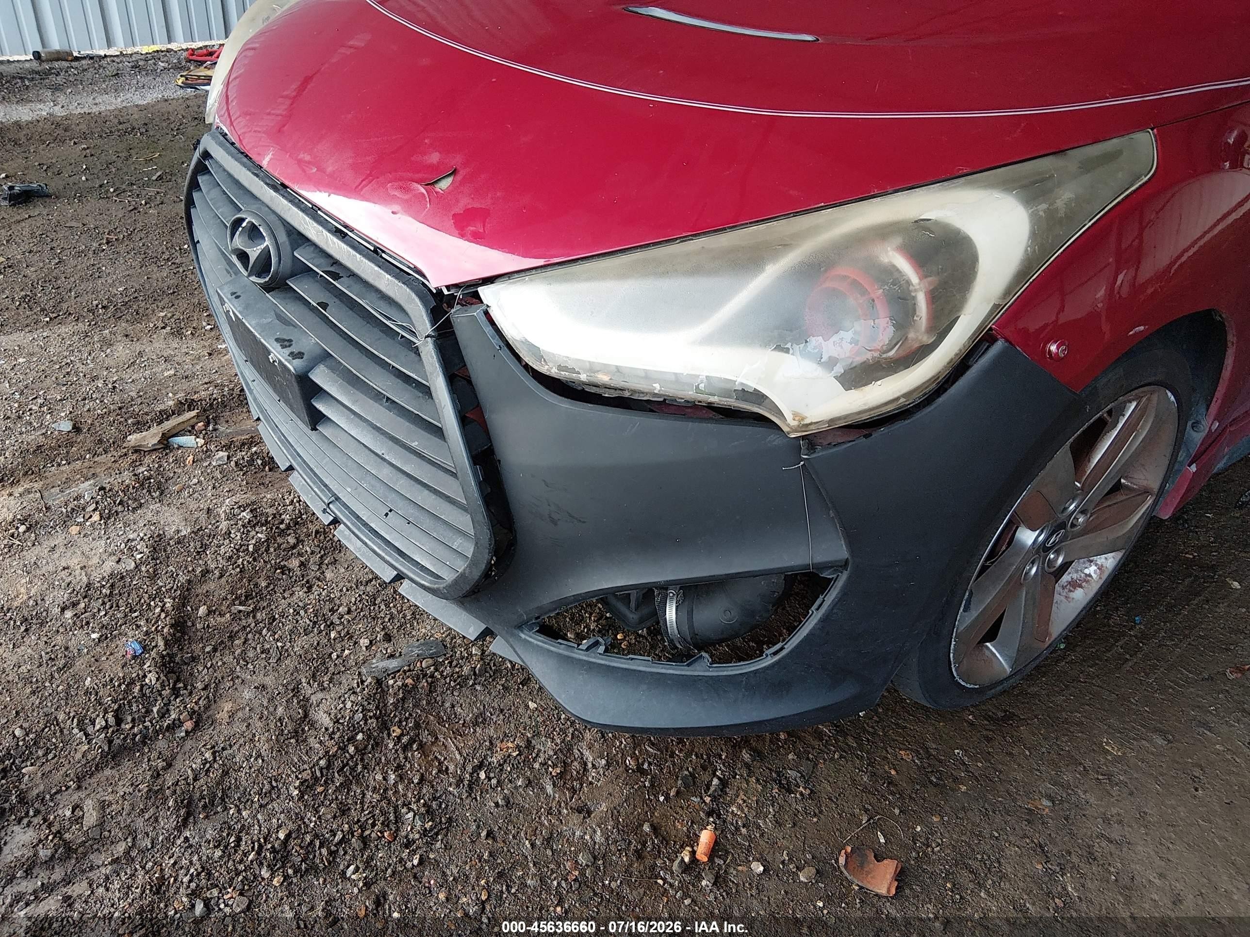 2013 Hyundai Veloster Turbo W/black Красный vin: KMHTC6AEXDU160513