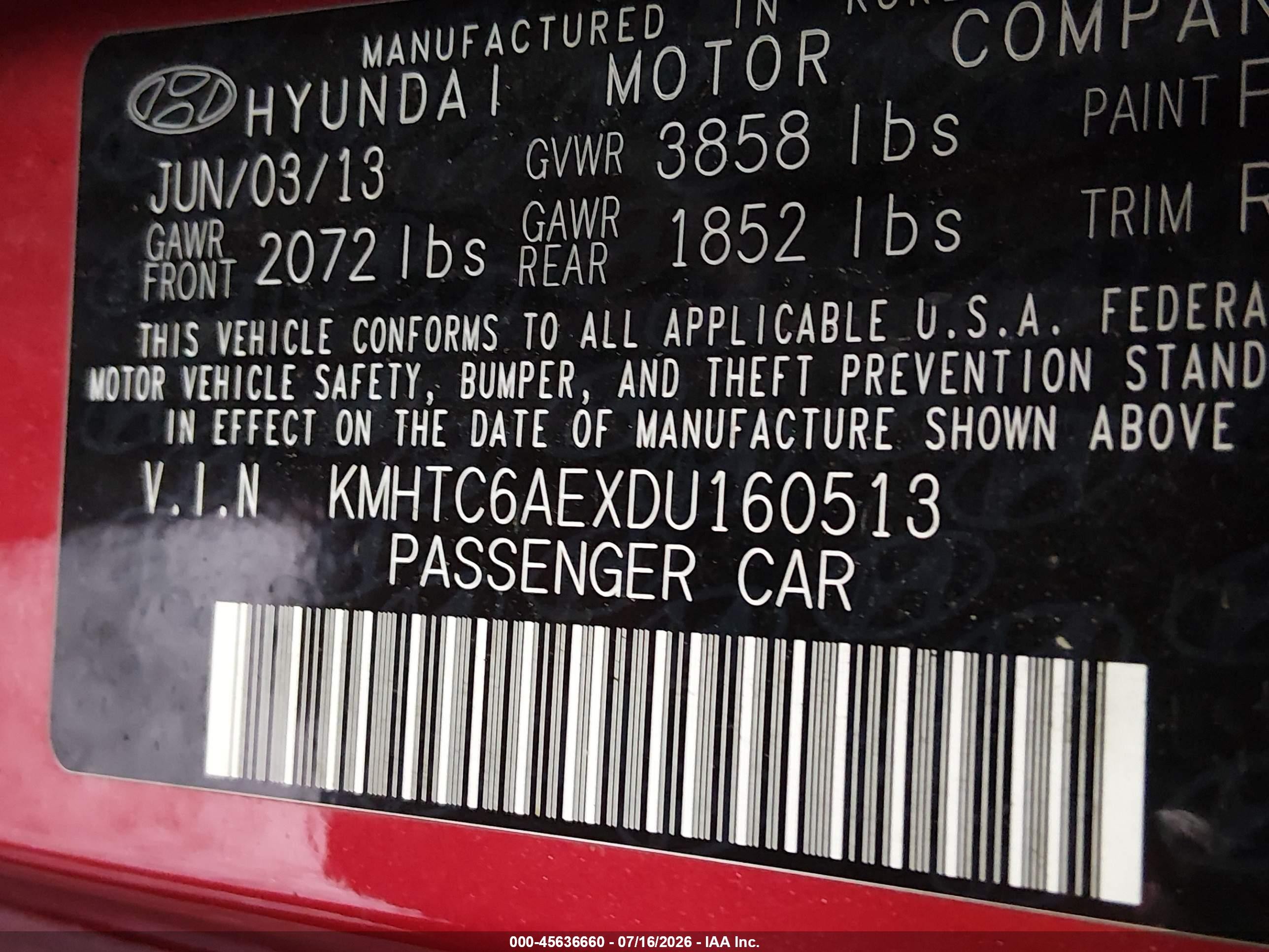 2013 Hyundai Veloster Turbo W/black Красный vin: KMHTC6AEXDU160513