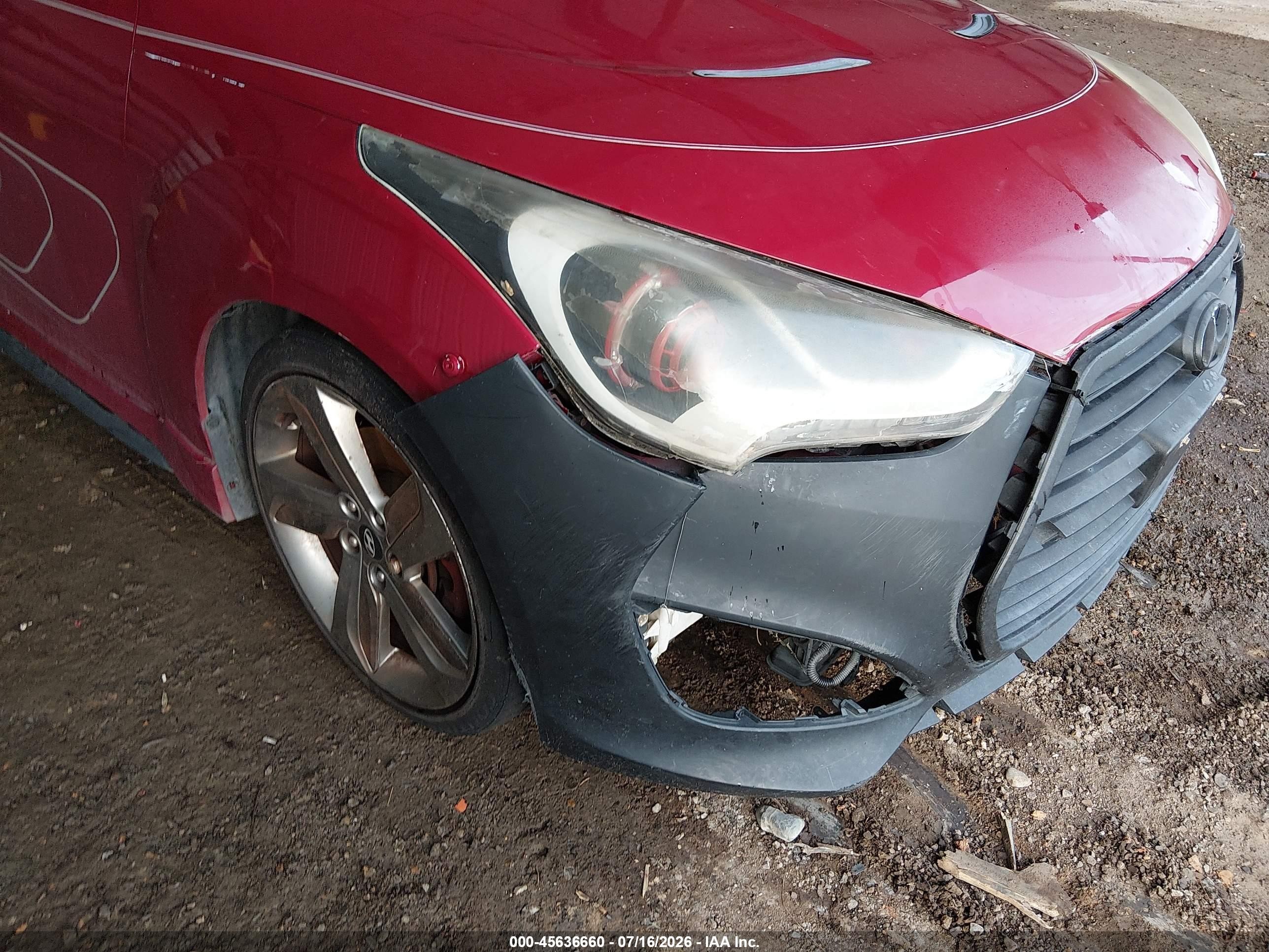 2013 Hyundai Veloster Turbo W/black Красный vin: KMHTC6AEXDU160513