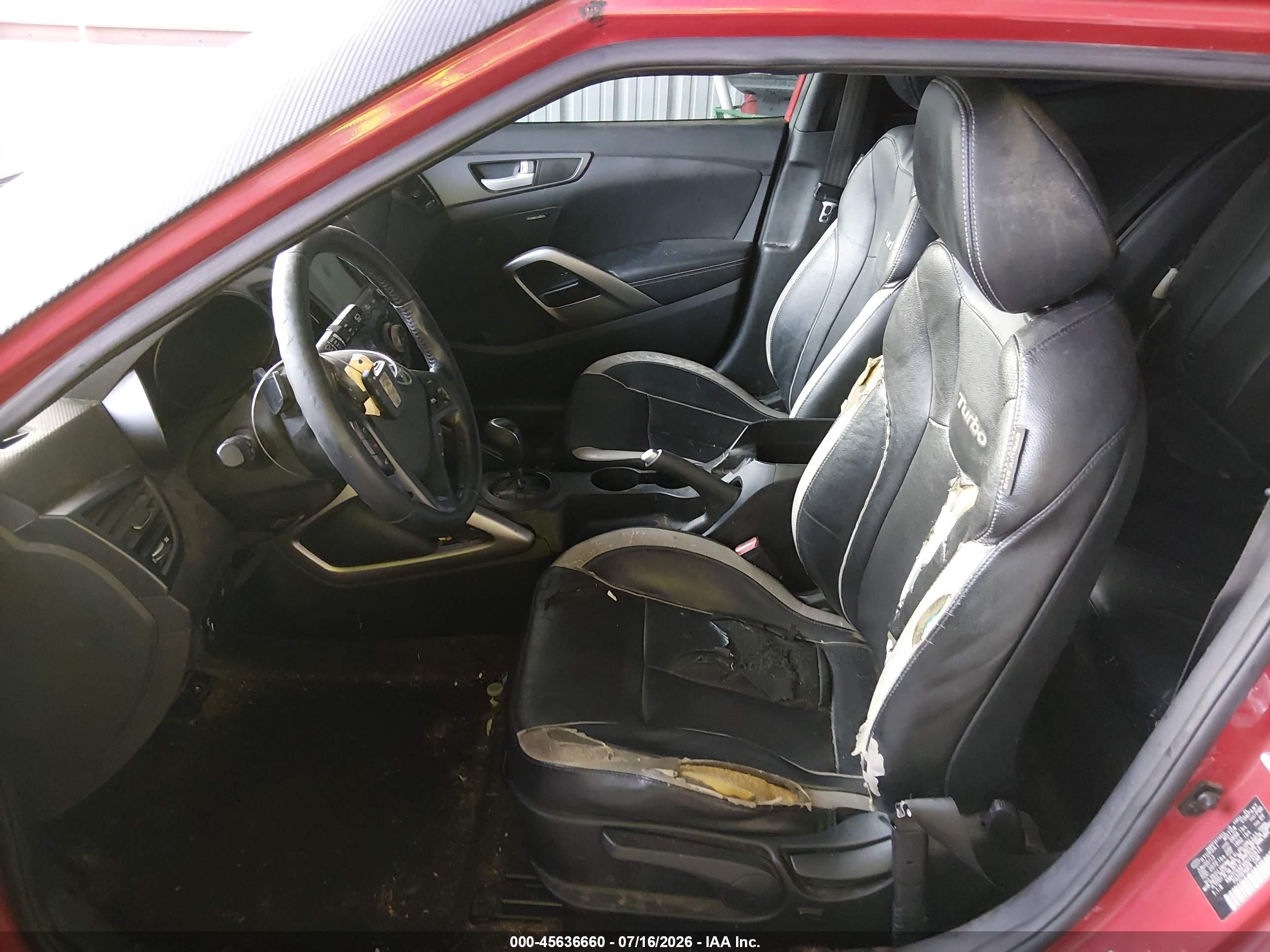 2013 Hyundai Veloster Turbo W/black Красный vin: KMHTC6AEXDU160513