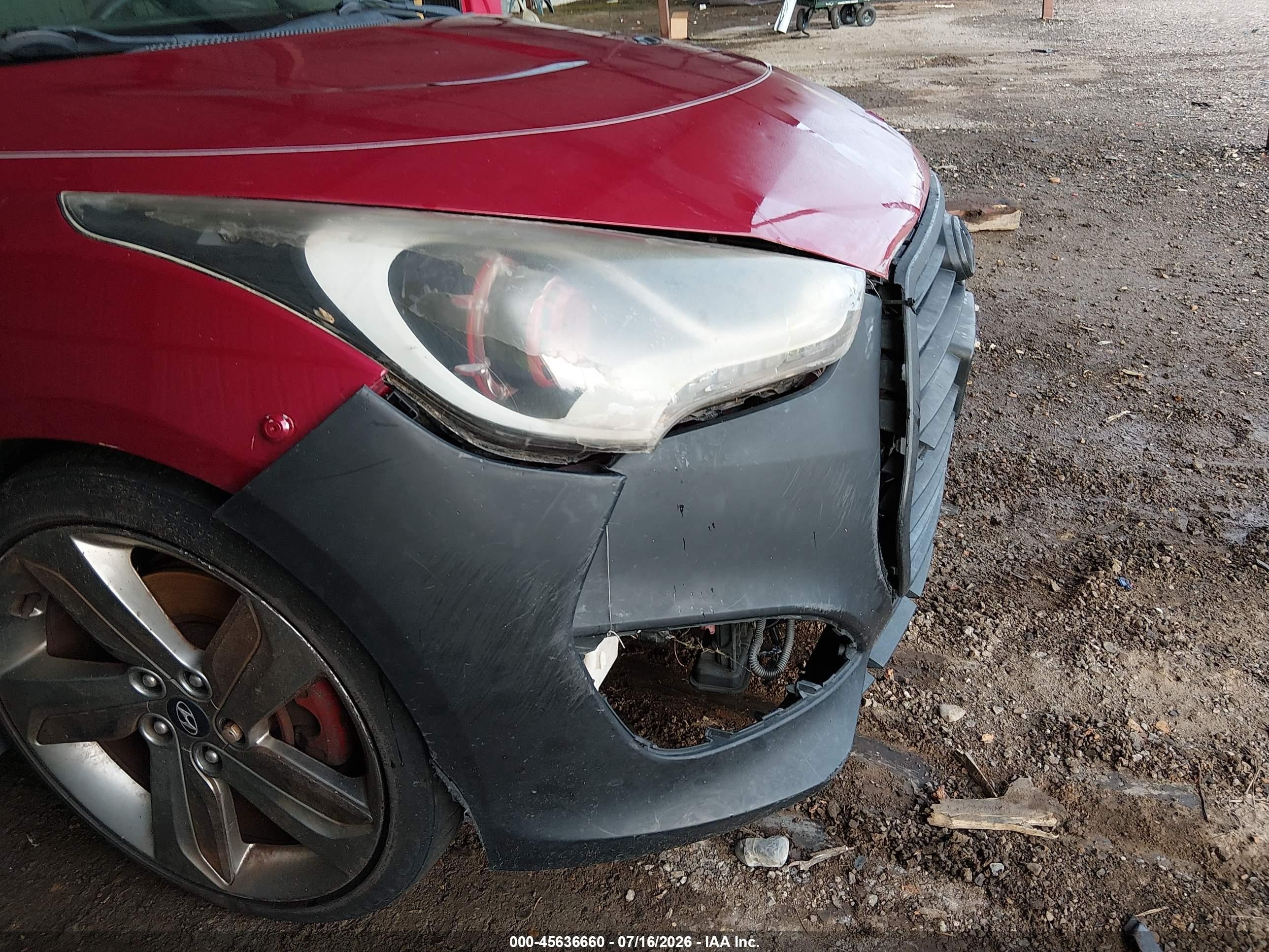 2013 Hyundai Veloster Turbo W/black Красный vin: KMHTC6AEXDU160513