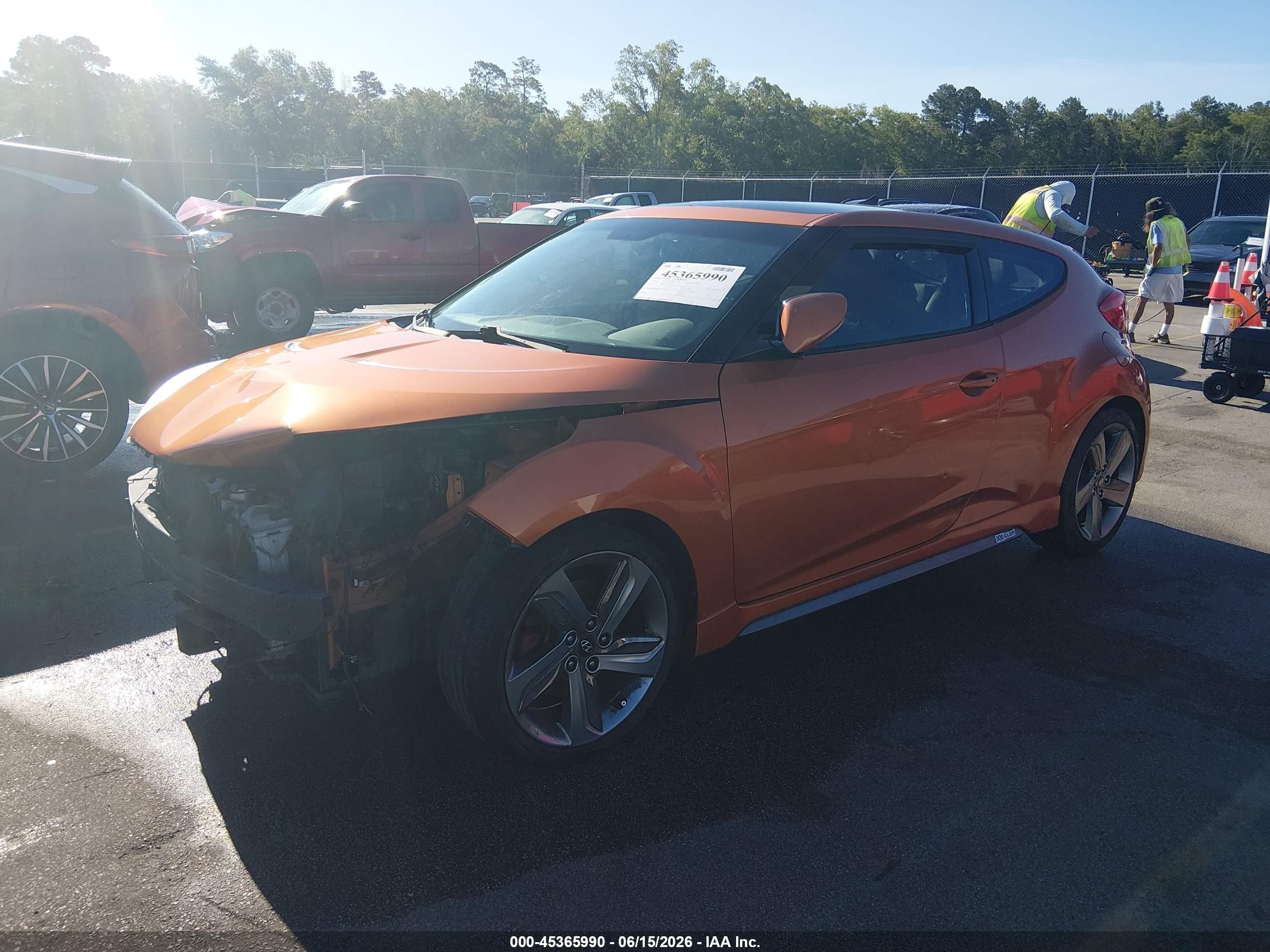 2013 Hyundai Veloster Turbo W/black Orange vin: KMHTC6AEXDU172693