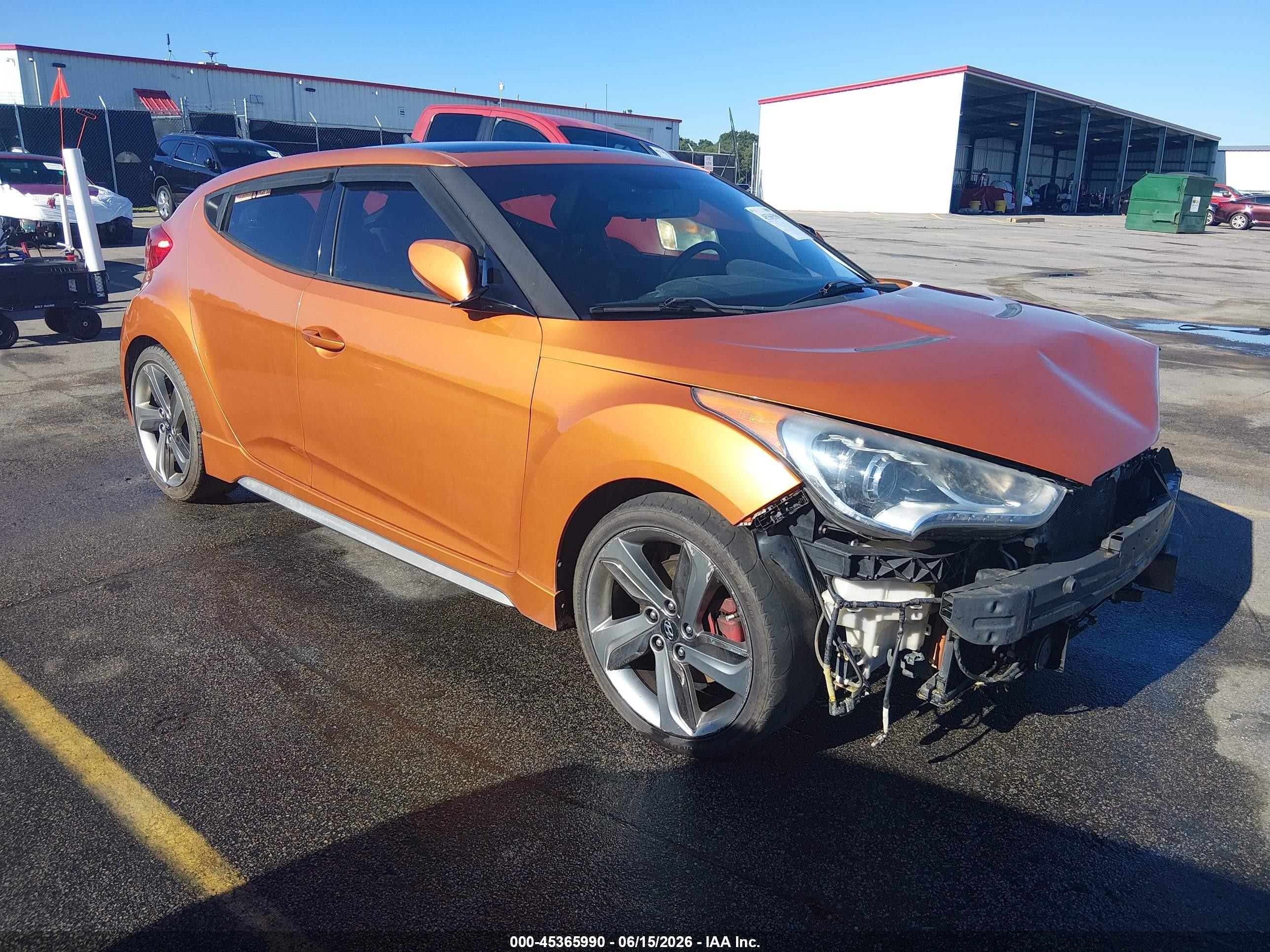 2013 Hyundai Veloster Turbo W/black Orange vin: KMHTC6AEXDU172693