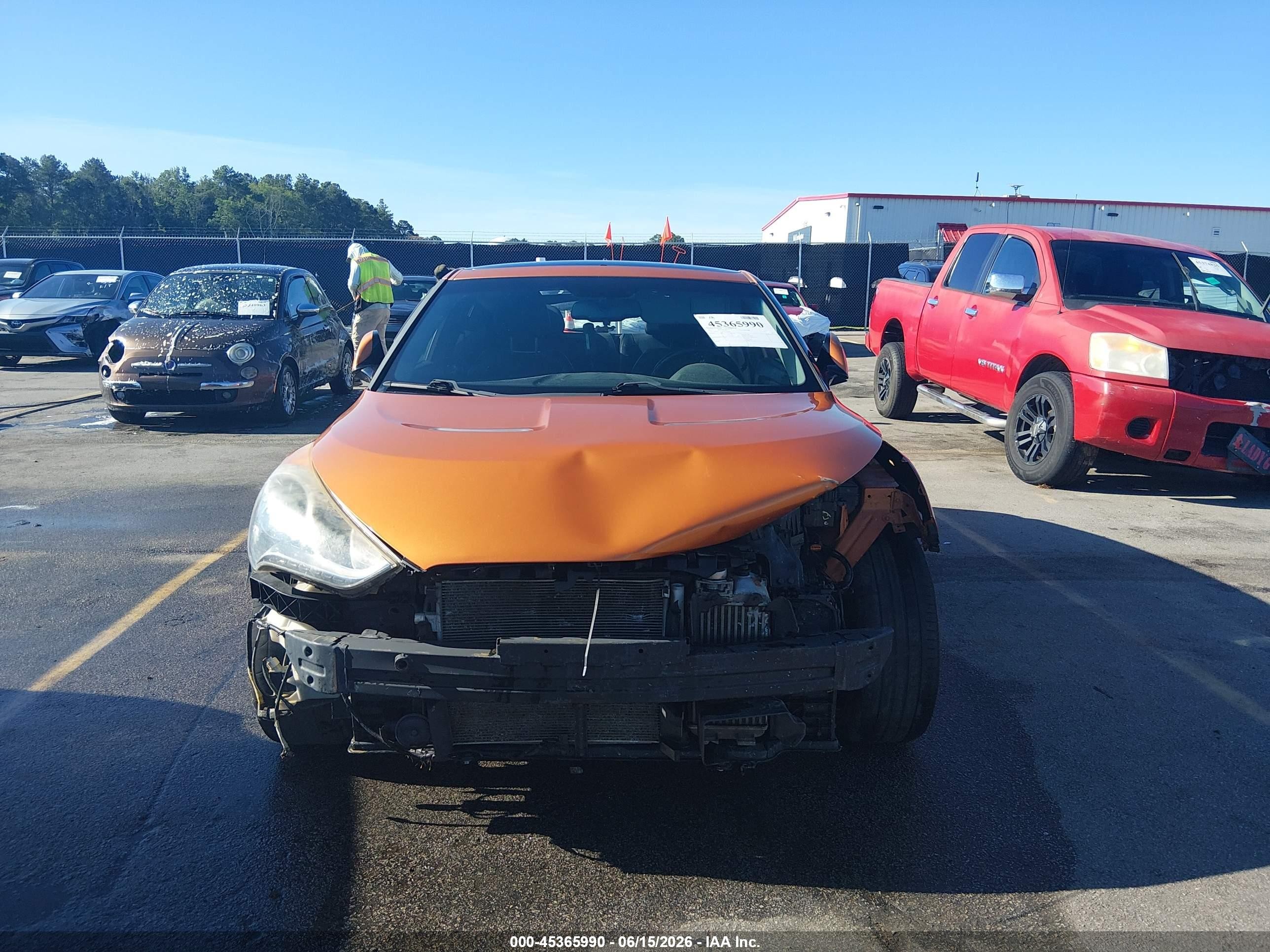 2013 Hyundai Veloster Turbo W/black Orange vin: KMHTC6AEXDU172693