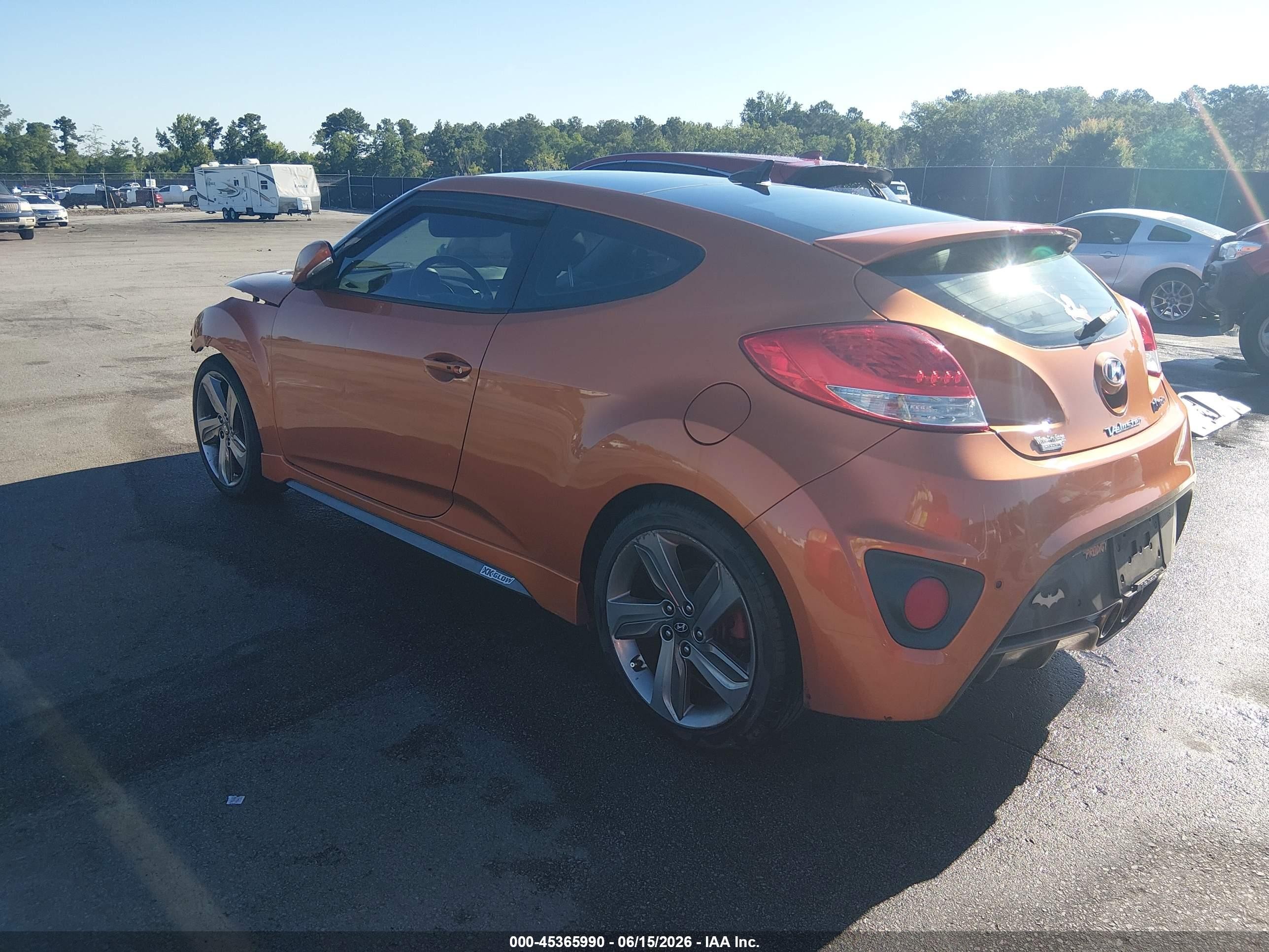 2013 Hyundai Veloster Turbo W/black Orange vin: KMHTC6AEXDU172693