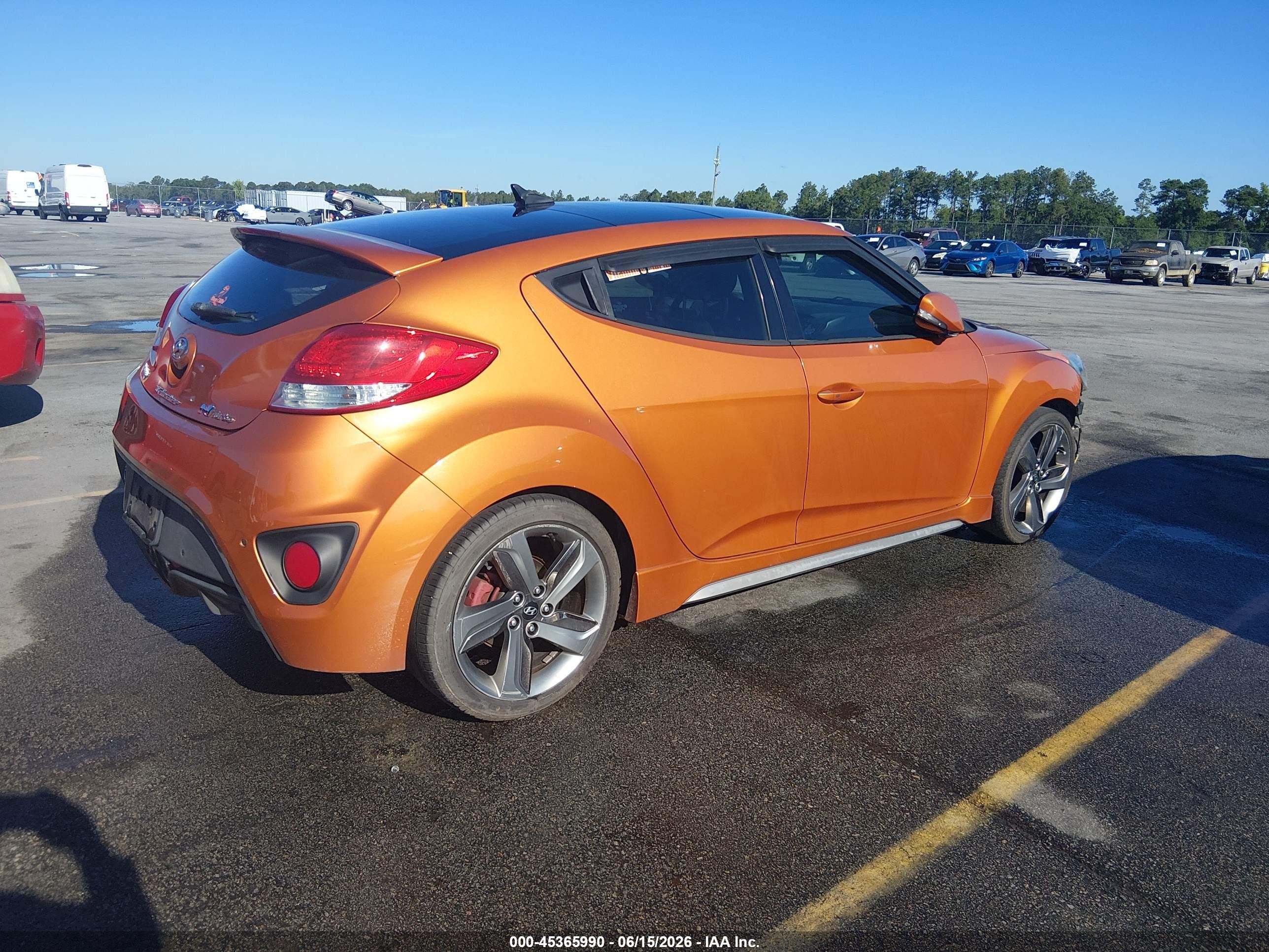 2013 Hyundai Veloster Turbo W/black Orange vin: KMHTC6AEXDU172693