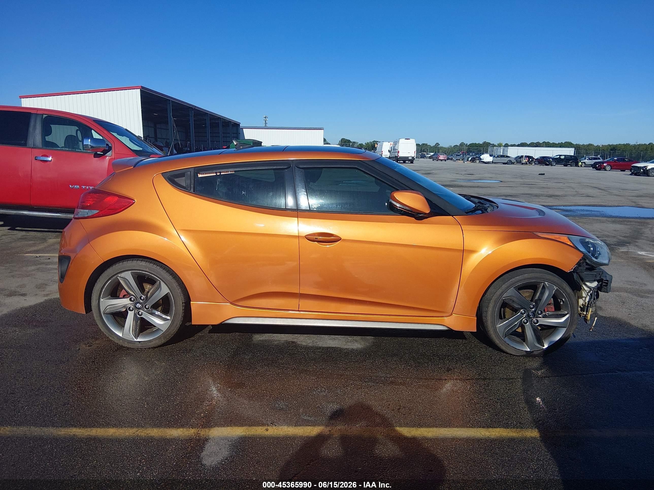 2013 Hyundai Veloster Turbo W/black Orange vin: KMHTC6AEXDU172693