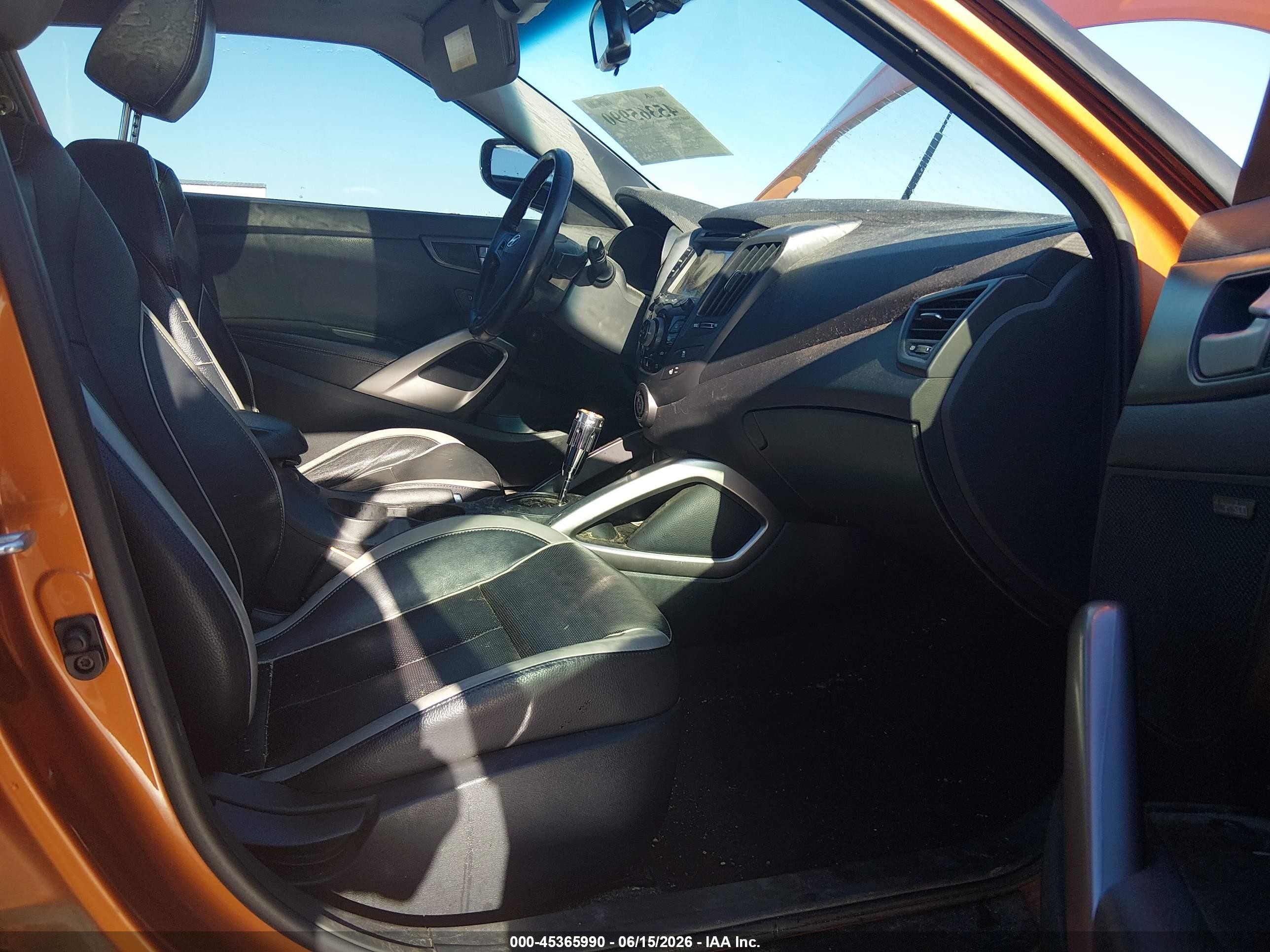 2013 Hyundai Veloster Turbo W/black Orange vin: KMHTC6AEXDU172693