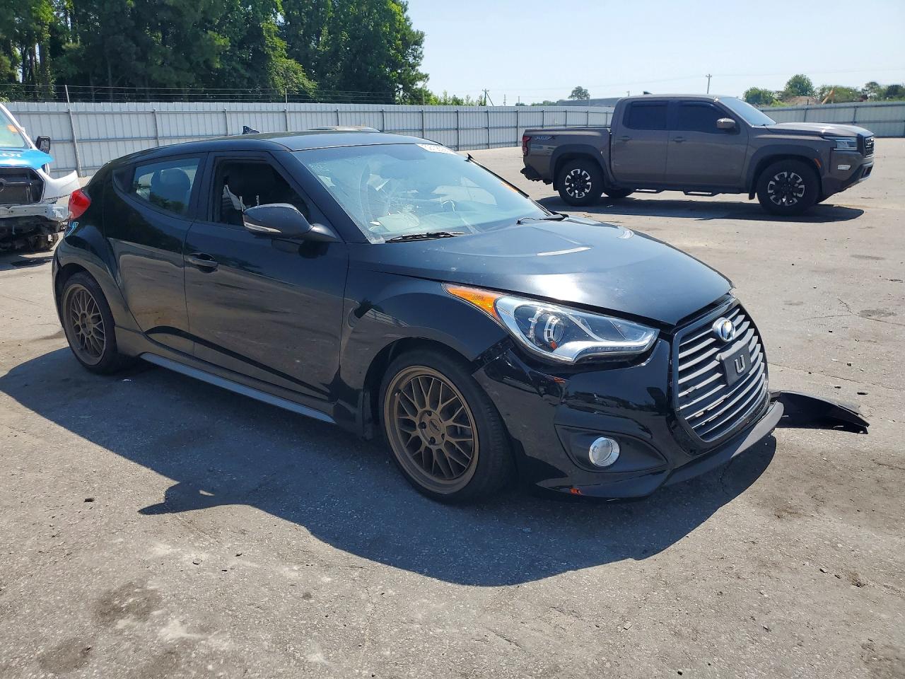 2014 Hyundai Veloster Turbo Black vin: KMHTC6AEXEU191004