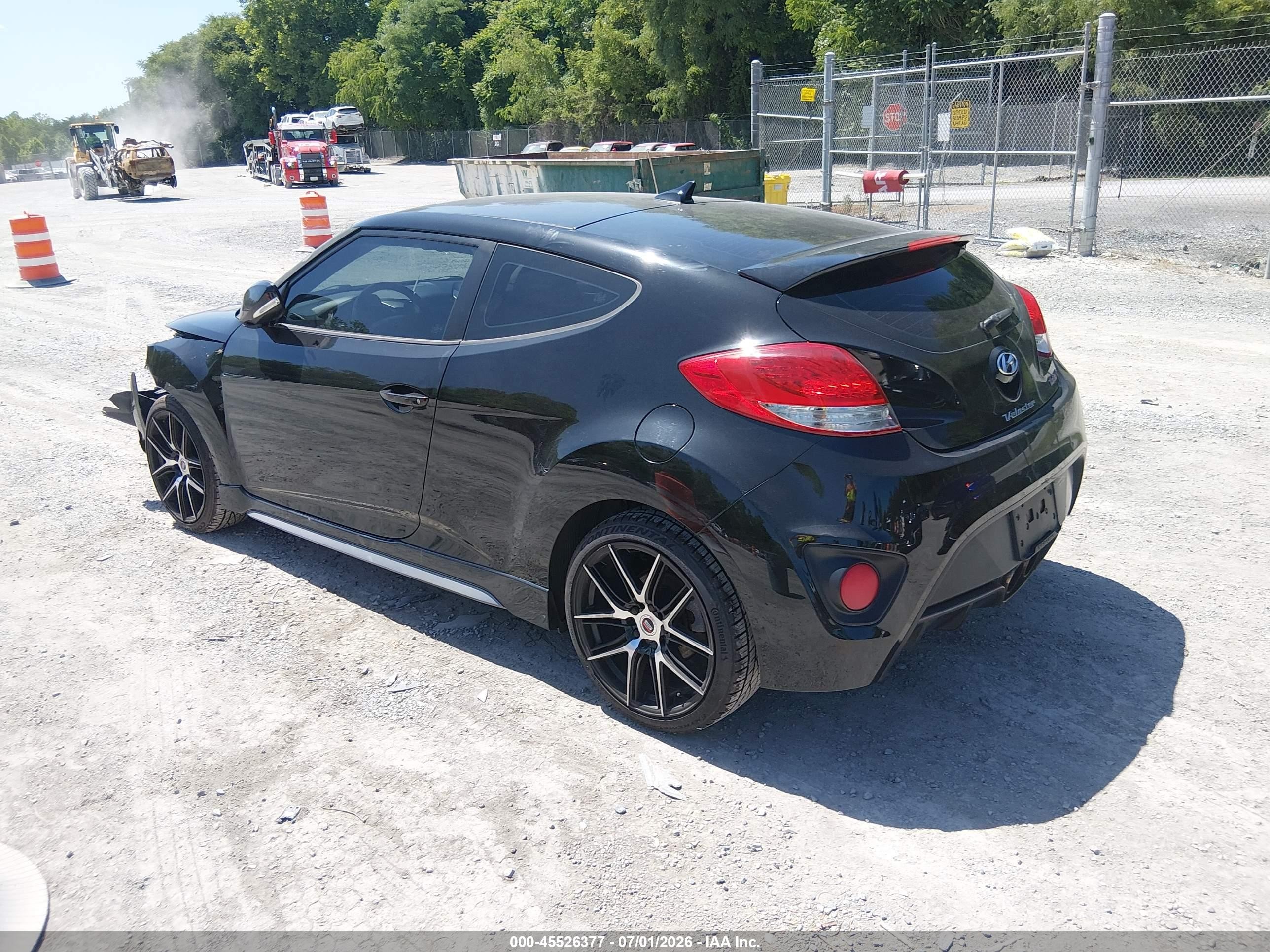 2014 Hyundai Veloster Turbo W/black Black vin: KMHTC6AEXEU191696