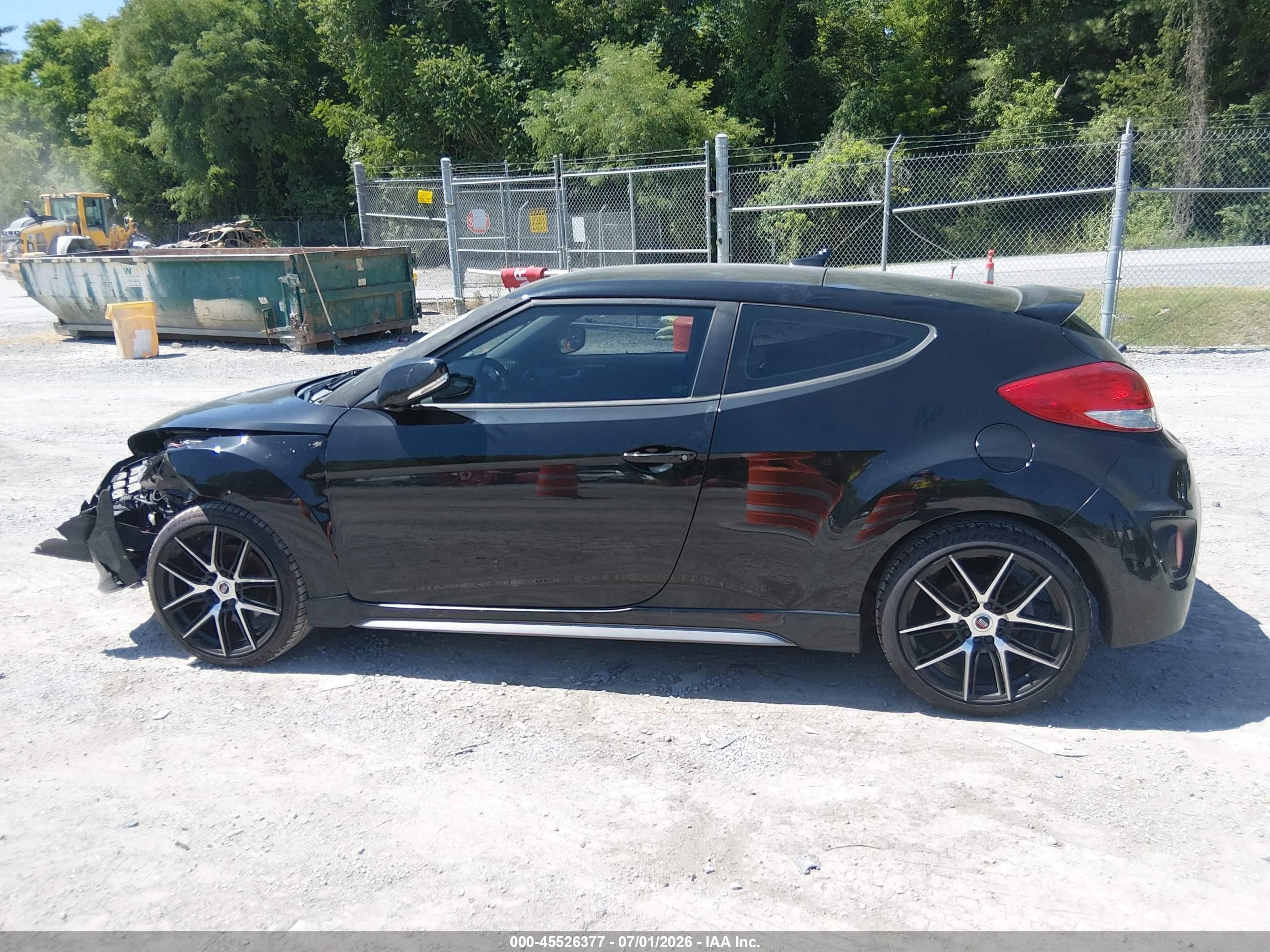 2014 Hyundai Veloster Turbo W/black Black vin: KMHTC6AEXEU191696