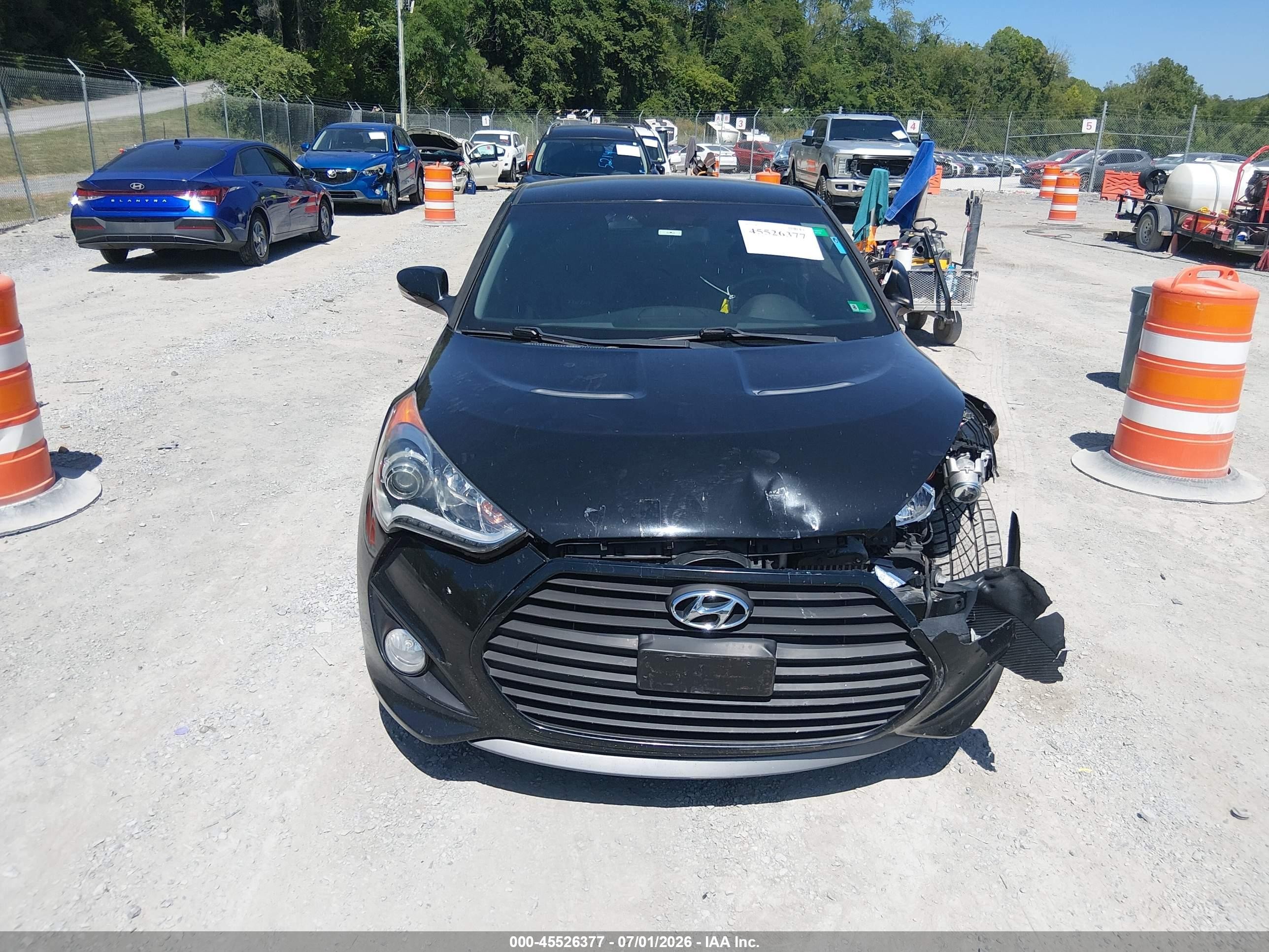 2014 Hyundai Veloster Turbo W/black Black vin: KMHTC6AEXEU191696