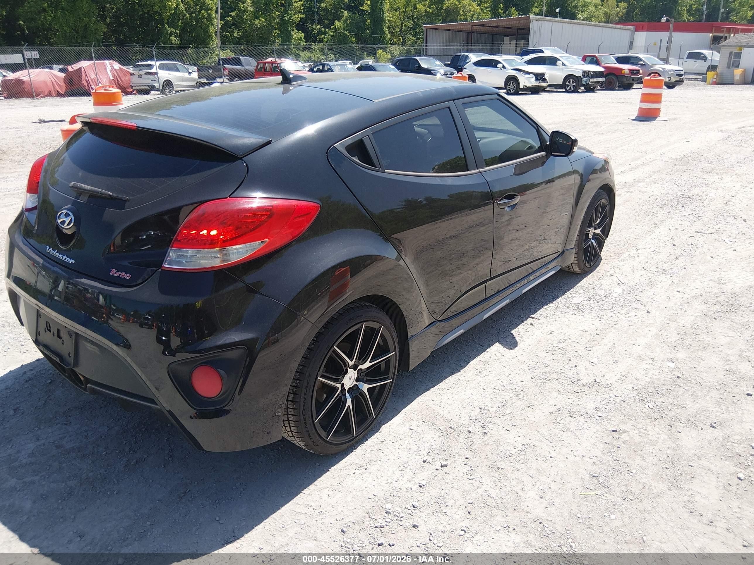 2014 Hyundai Veloster Turbo W/black Black vin: KMHTC6AEXEU191696