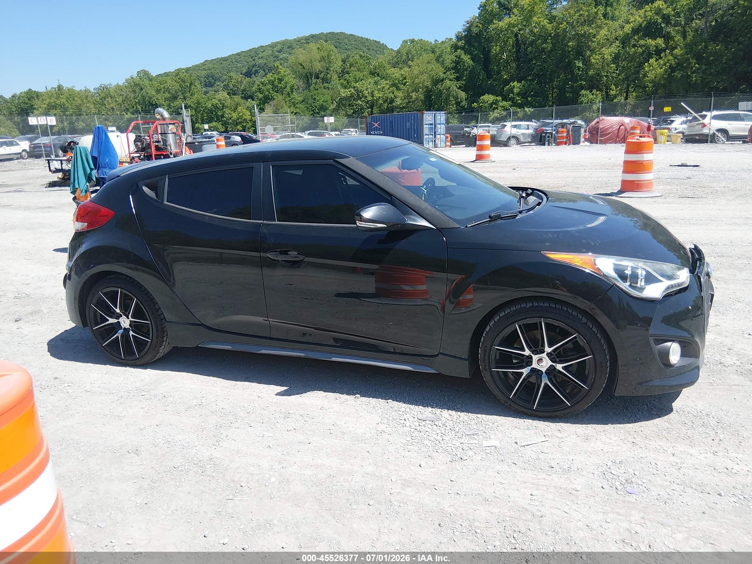 2014 Hyundai Veloster Turbo W/black Black vin: KMHTC6AEXEU191696