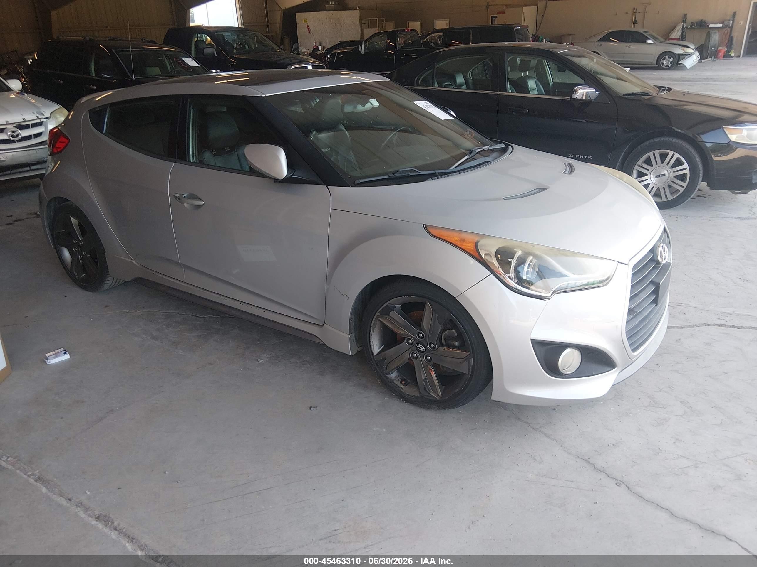 2014 Hyundai Veloster Turbo W/black Gray vin: KMHTC6AEXEU202261