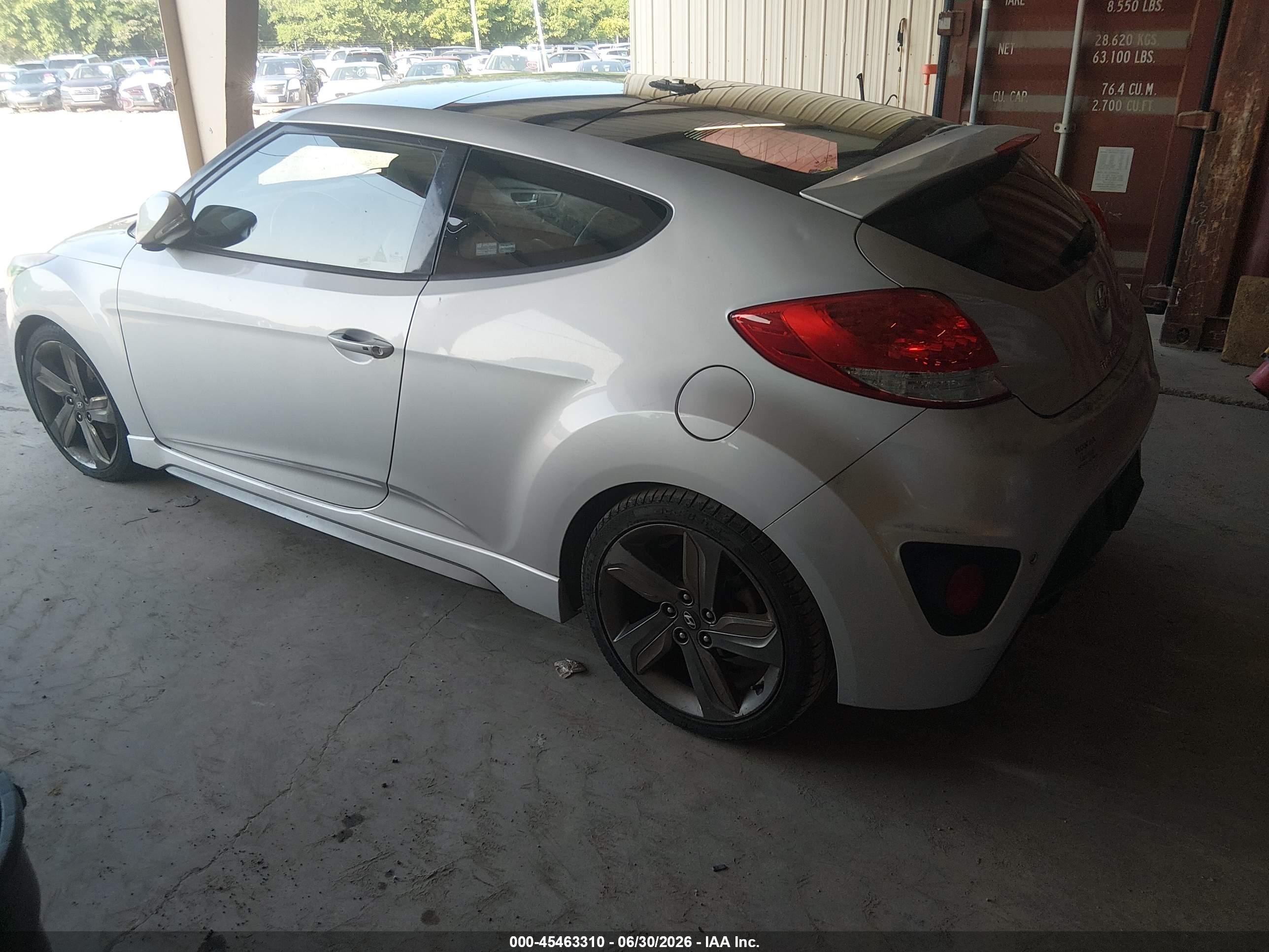 2014 Hyundai Veloster Turbo W/black Gray vin: KMHTC6AEXEU202261