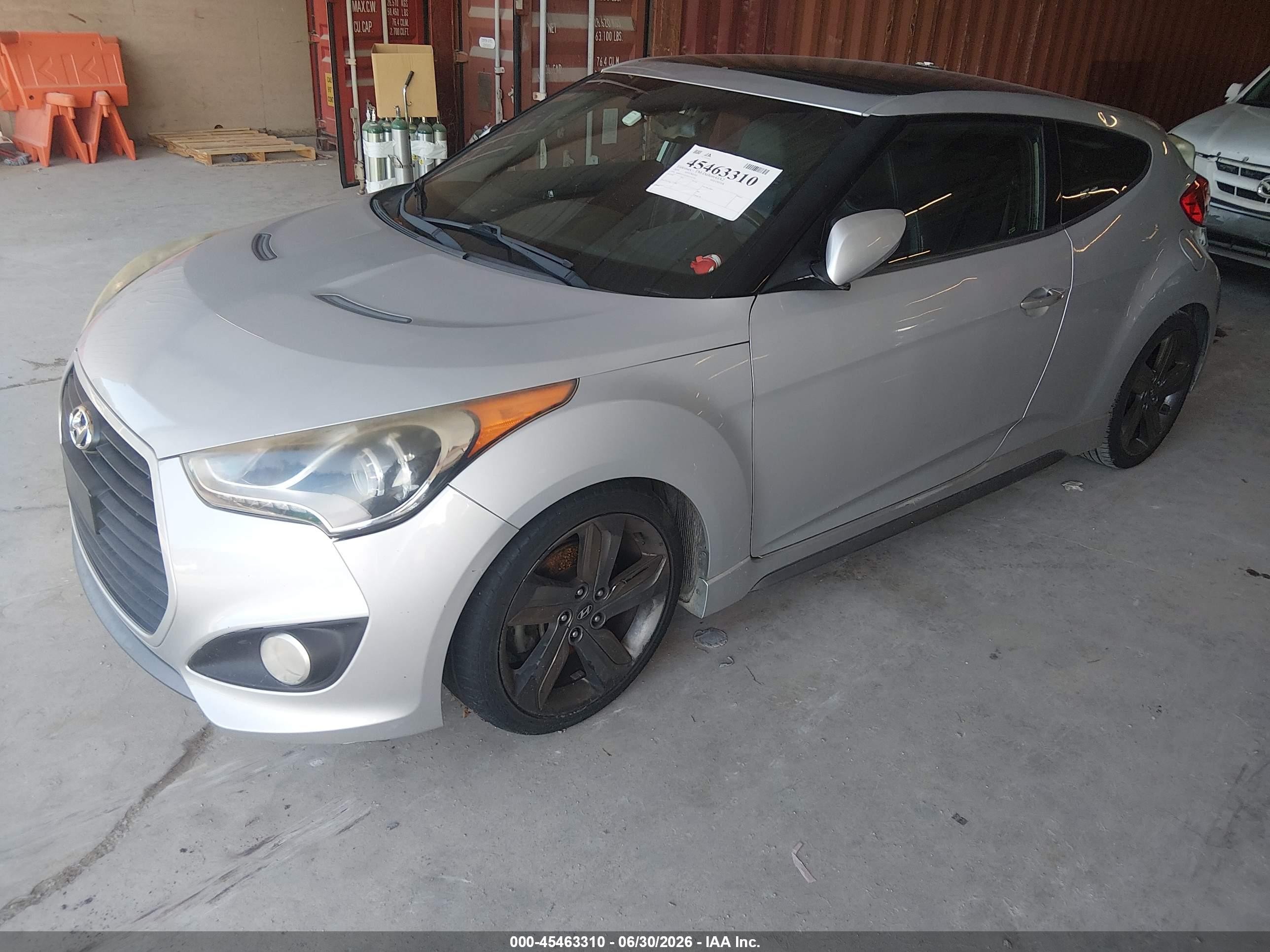 2014 Hyundai Veloster Turbo W/black Gray vin: KMHTC6AEXEU202261