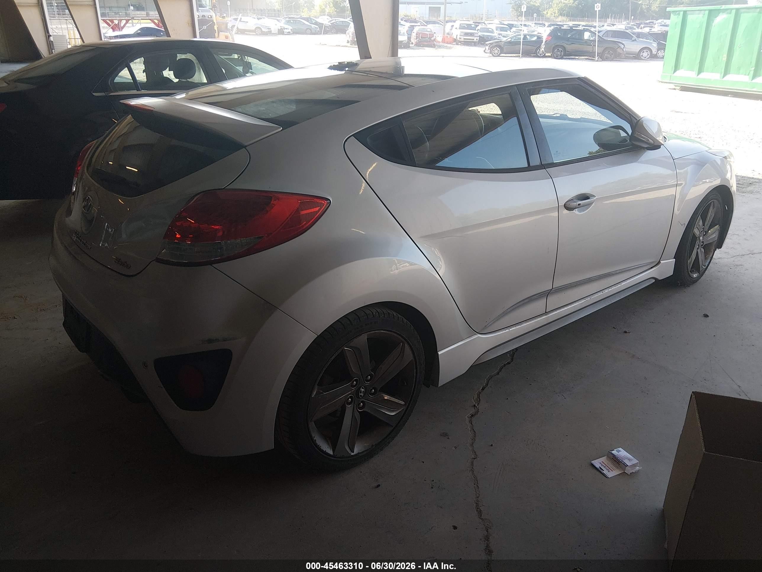 2014 Hyundai Veloster Turbo W/black Gray vin: KMHTC6AEXEU202261