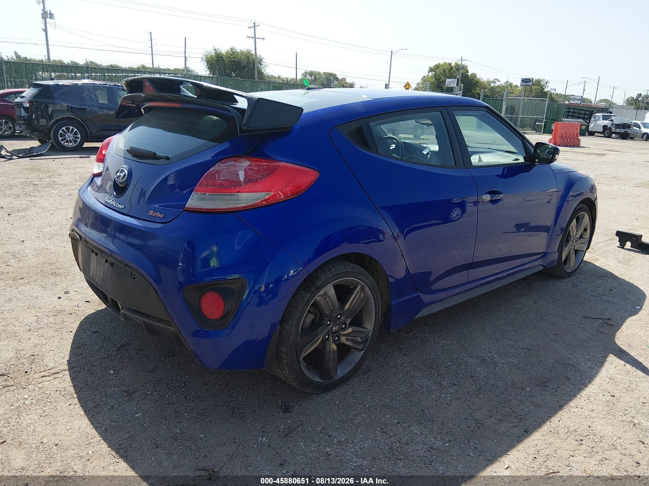 2015 Hyundai Veloster Turbo Blue vin: KMHTC6AEXFU223256