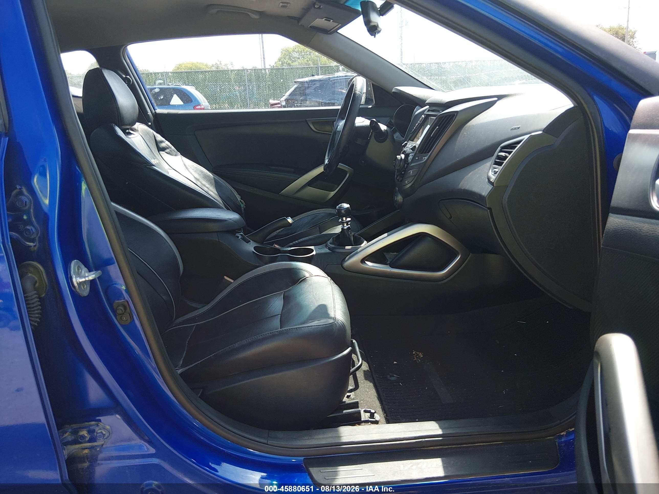 2015 Hyundai Veloster Turbo Blue vin: KMHTC6AEXFU223256