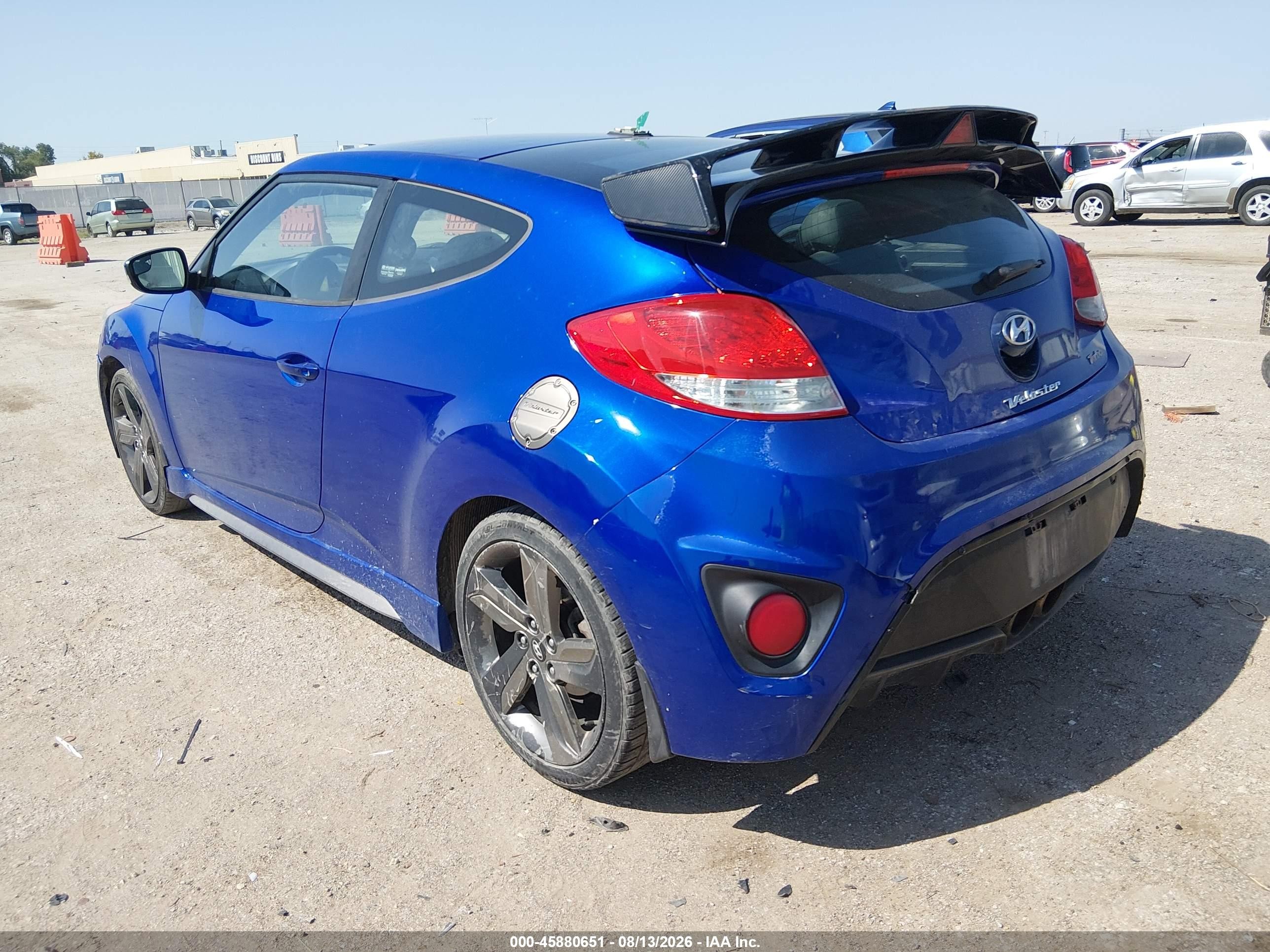 2015 Hyundai Veloster Turbo Blue vin: KMHTC6AEXFU223256