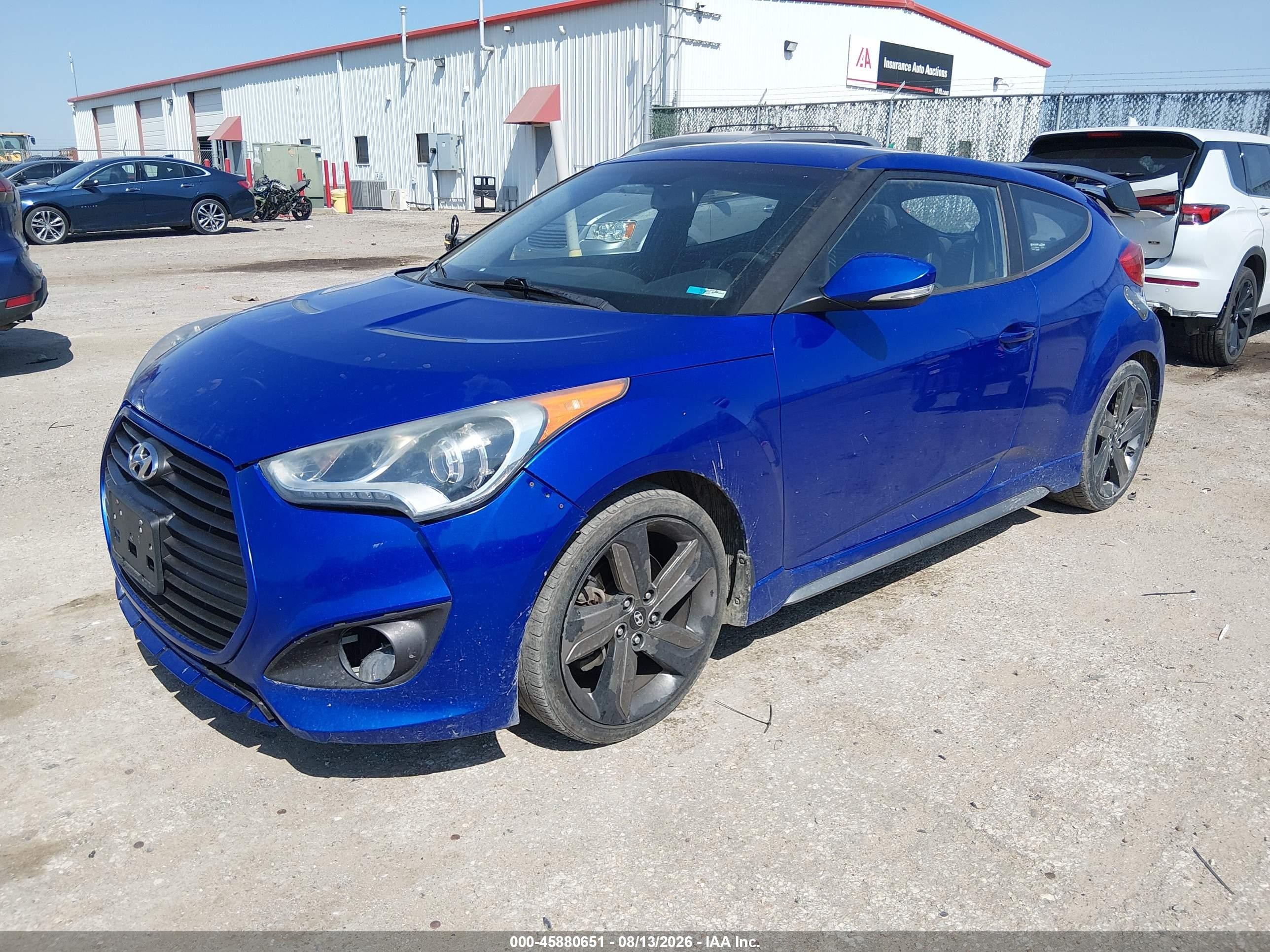 2015 Hyundai Veloster Turbo Blue vin: KMHTC6AEXFU223256