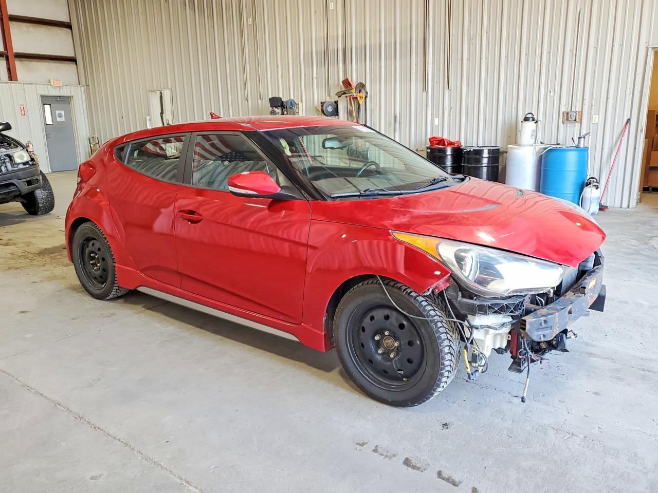 2015 Hyundai Veloster Turbo Red vin: KMHTC6AEXFU230692