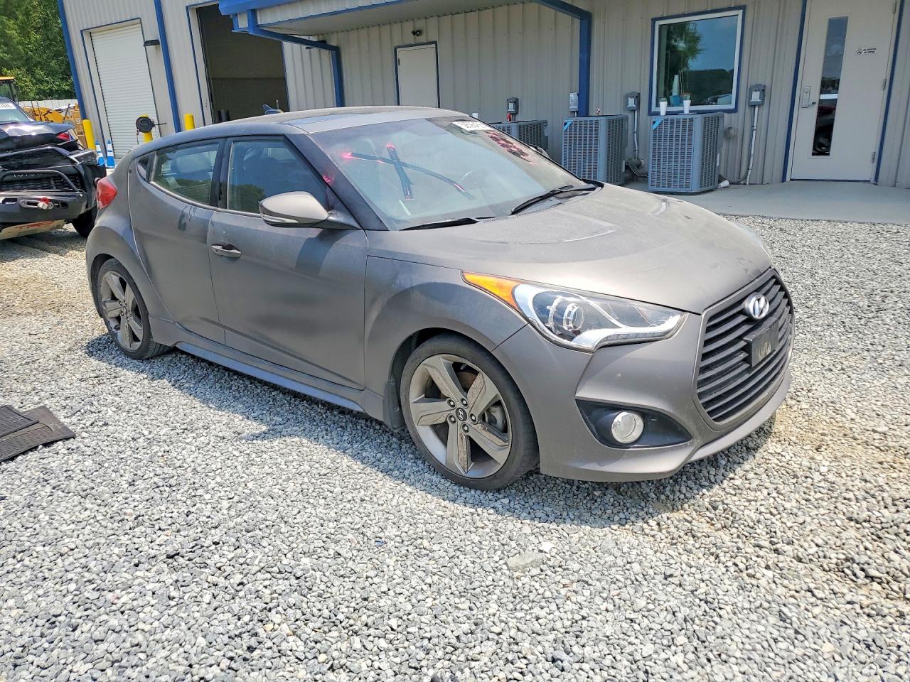 2015 Hyundai Veloster Turbo Gray vin: KMHTC6AEXFU237786