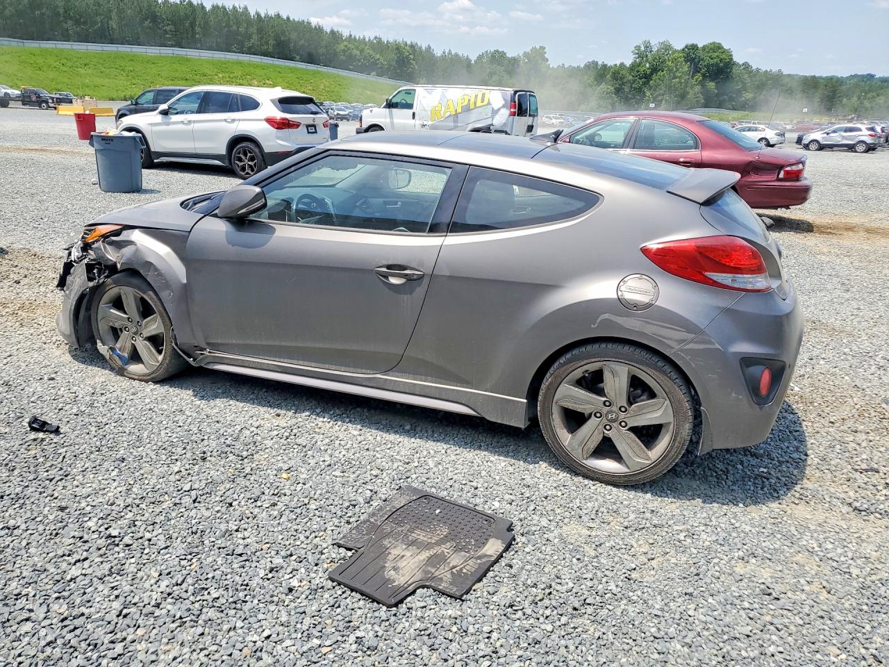2015 Hyundai Veloster Turbo Gray vin: KMHTC6AEXFU237786