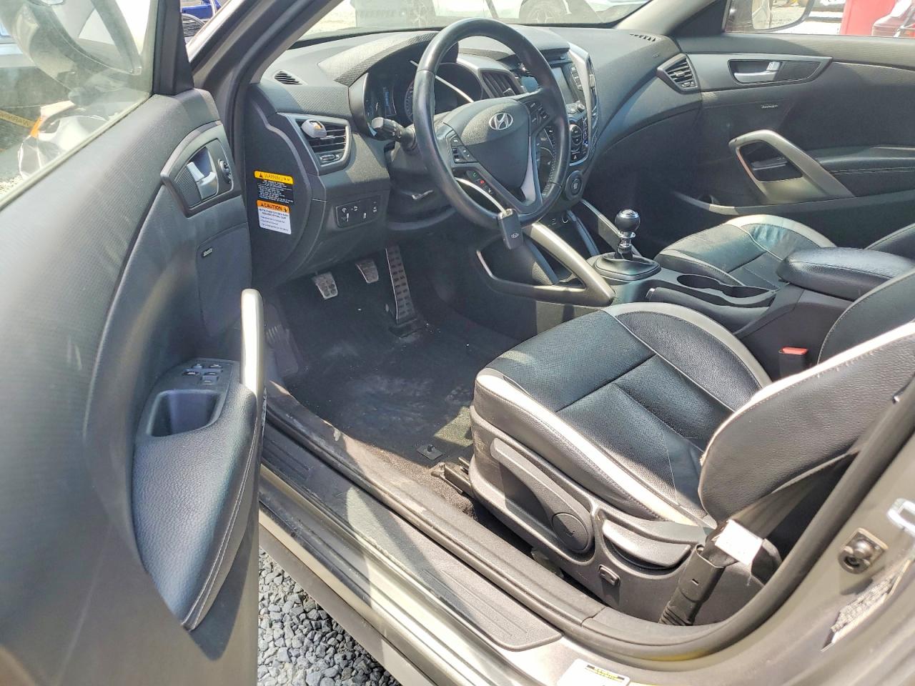 2015 Hyundai Veloster Turbo Gray vin: KMHTC6AEXFU237786