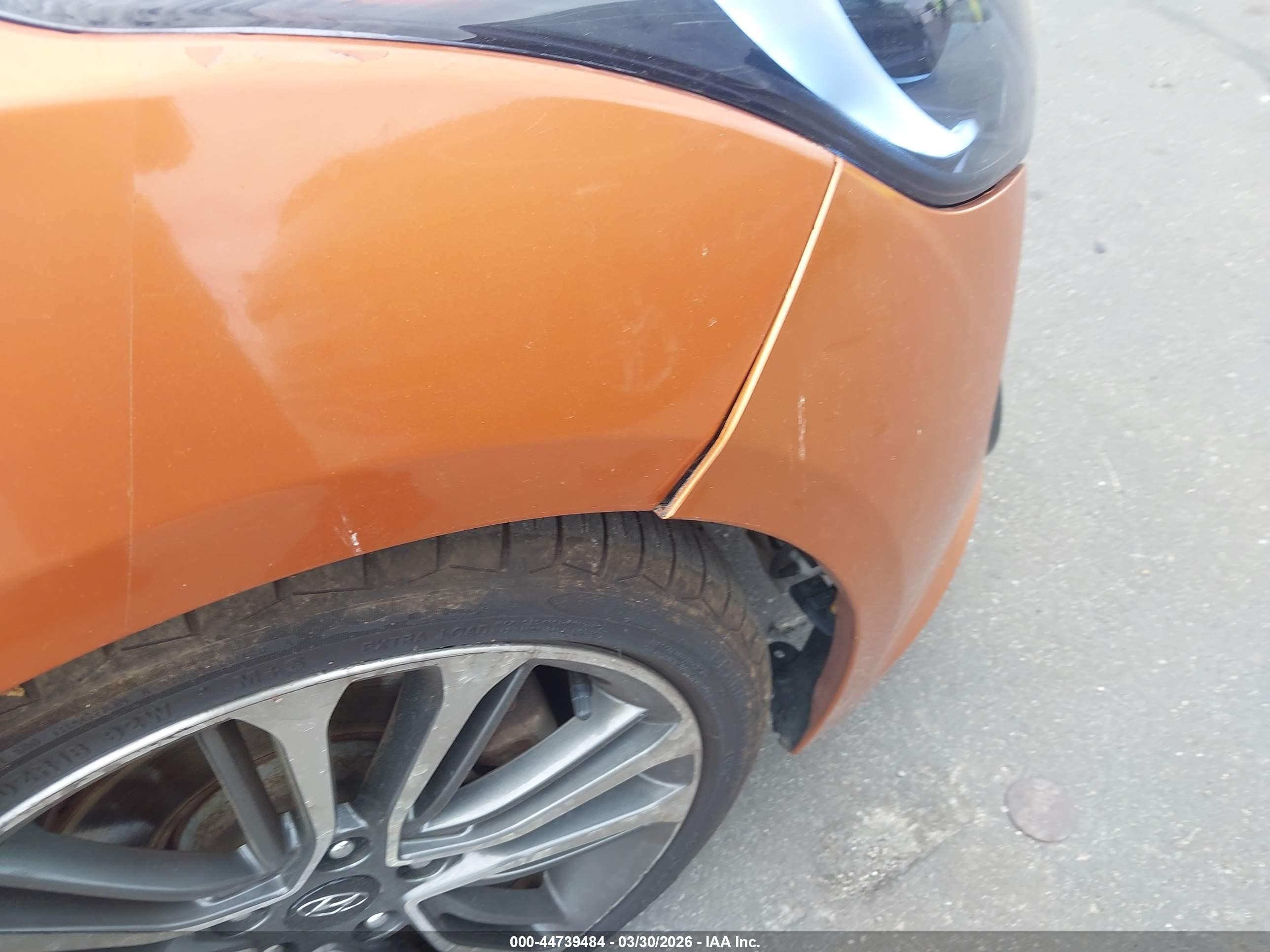2016 Hyundai Veloster Turbo Orange vin: KMHTC6AEXGU281353
