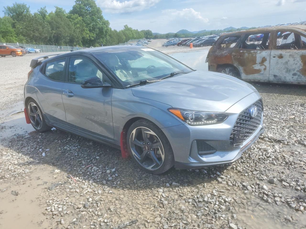 2019 Hyundai Veloster Turbo Ultimate Silver vin: KMHTH6AB1KU010472