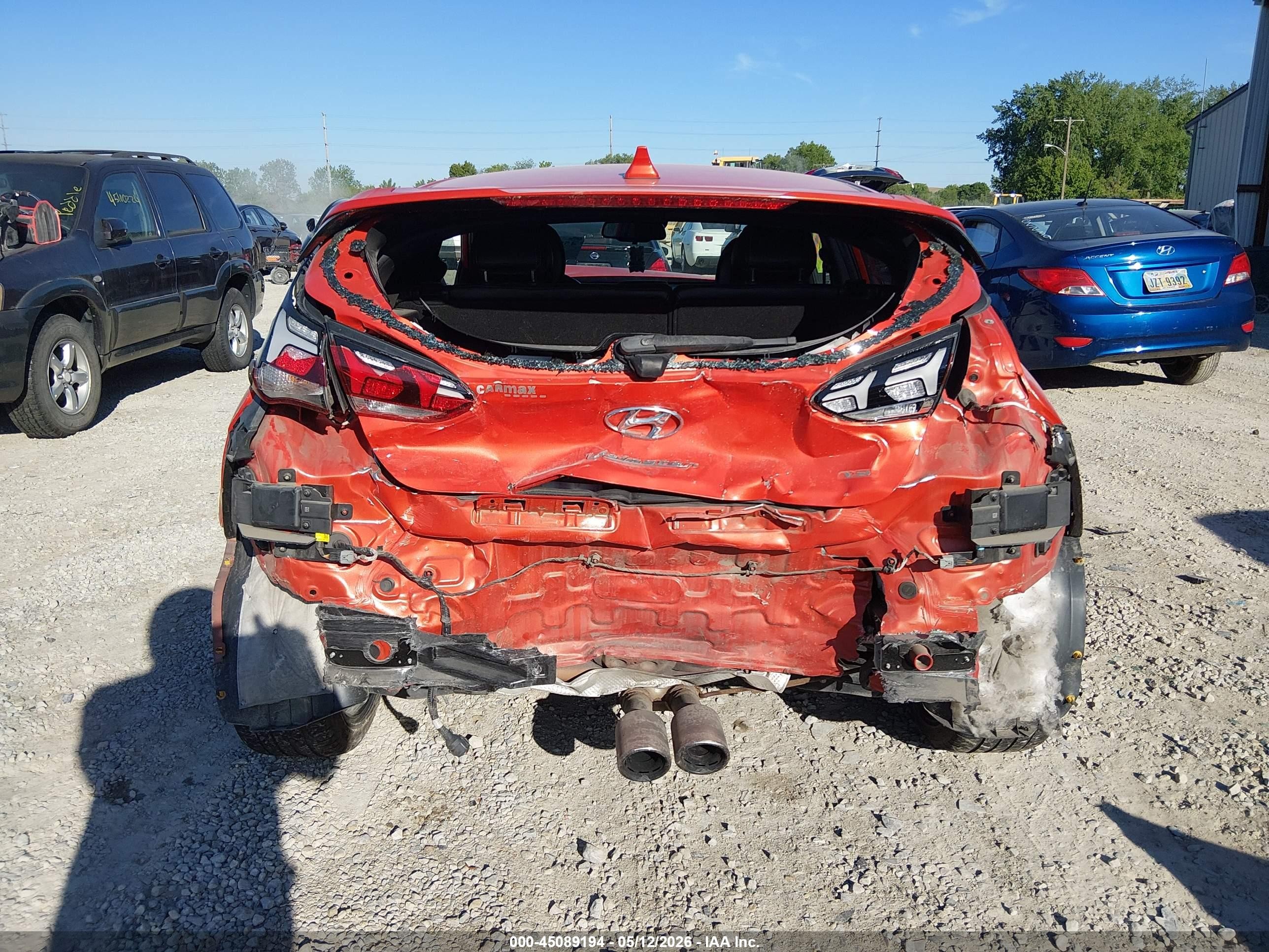 2020 Hyundai Veloster Turbo R-spec Оранжевый vin: KMHTH6AB1LU027354