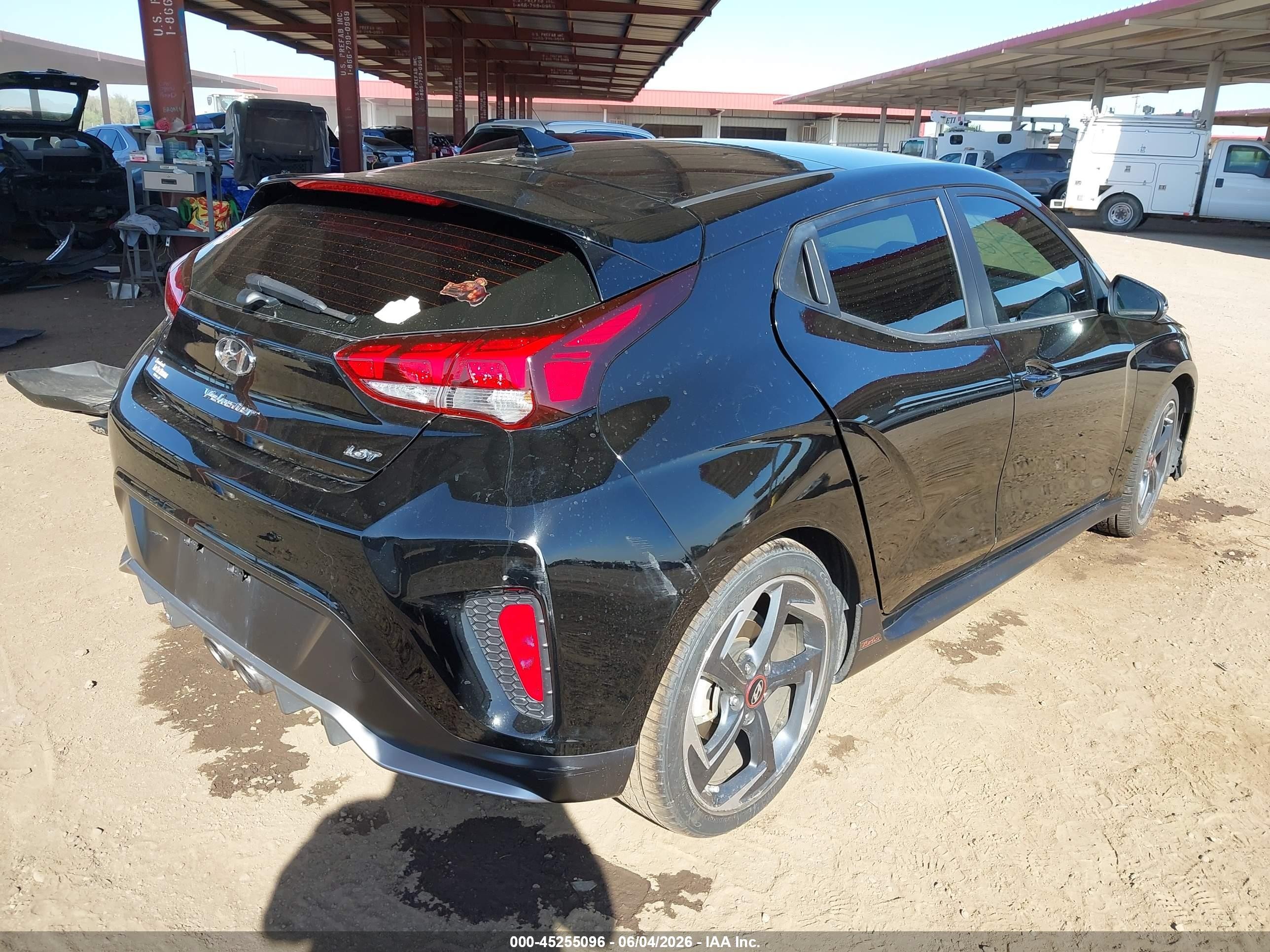 2019 Hyundai Veloster Turbo Black vin: KMHTH6AB6KU020642