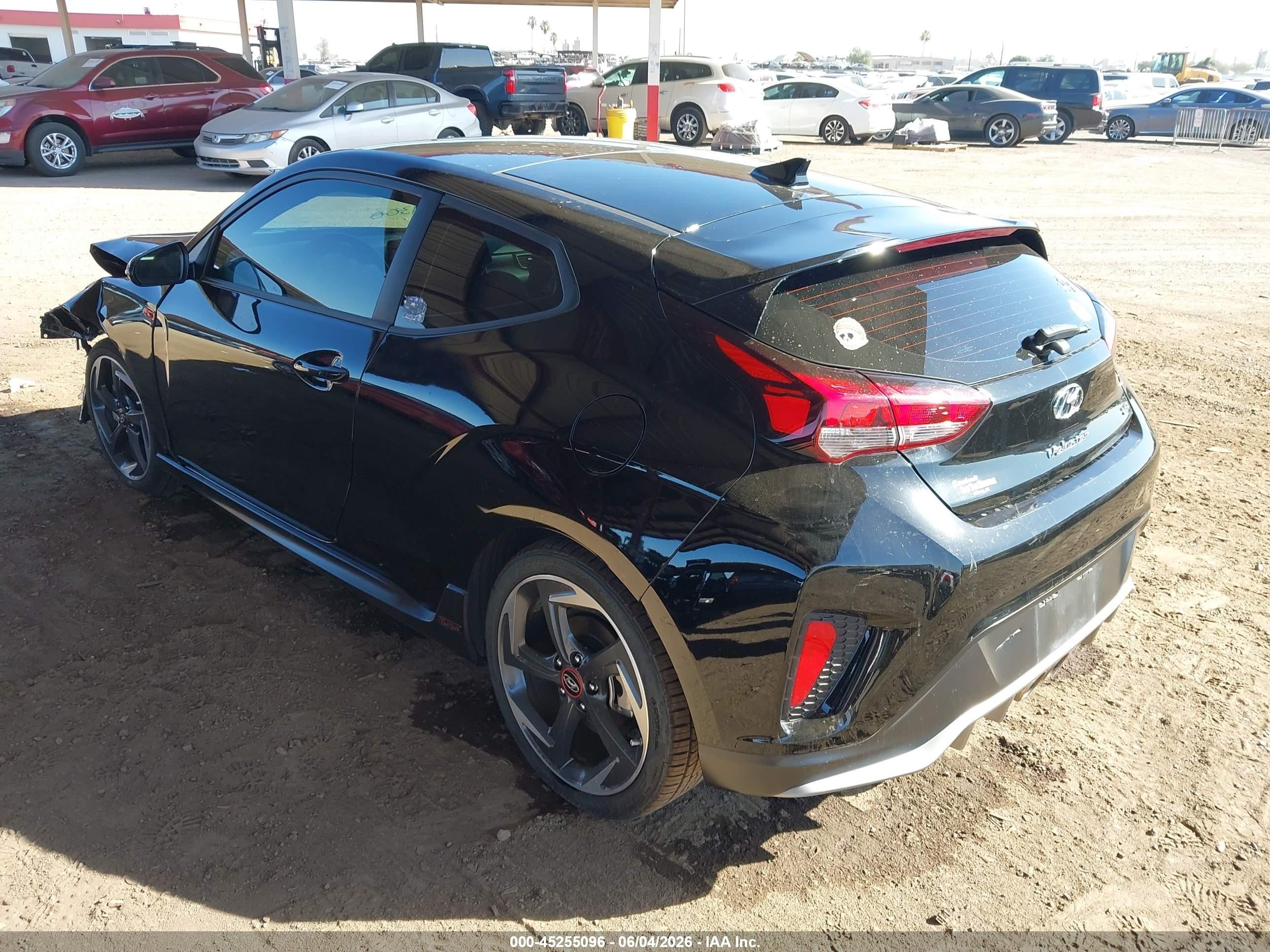 2019 Hyundai Veloster Turbo Black vin: KMHTH6AB6KU020642