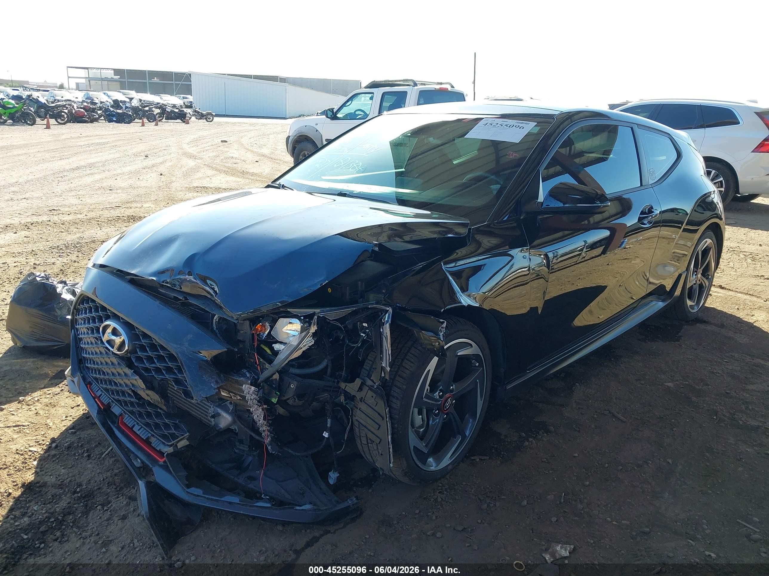 2019 Hyundai Veloster Turbo Black vin: KMHTH6AB6KU020642