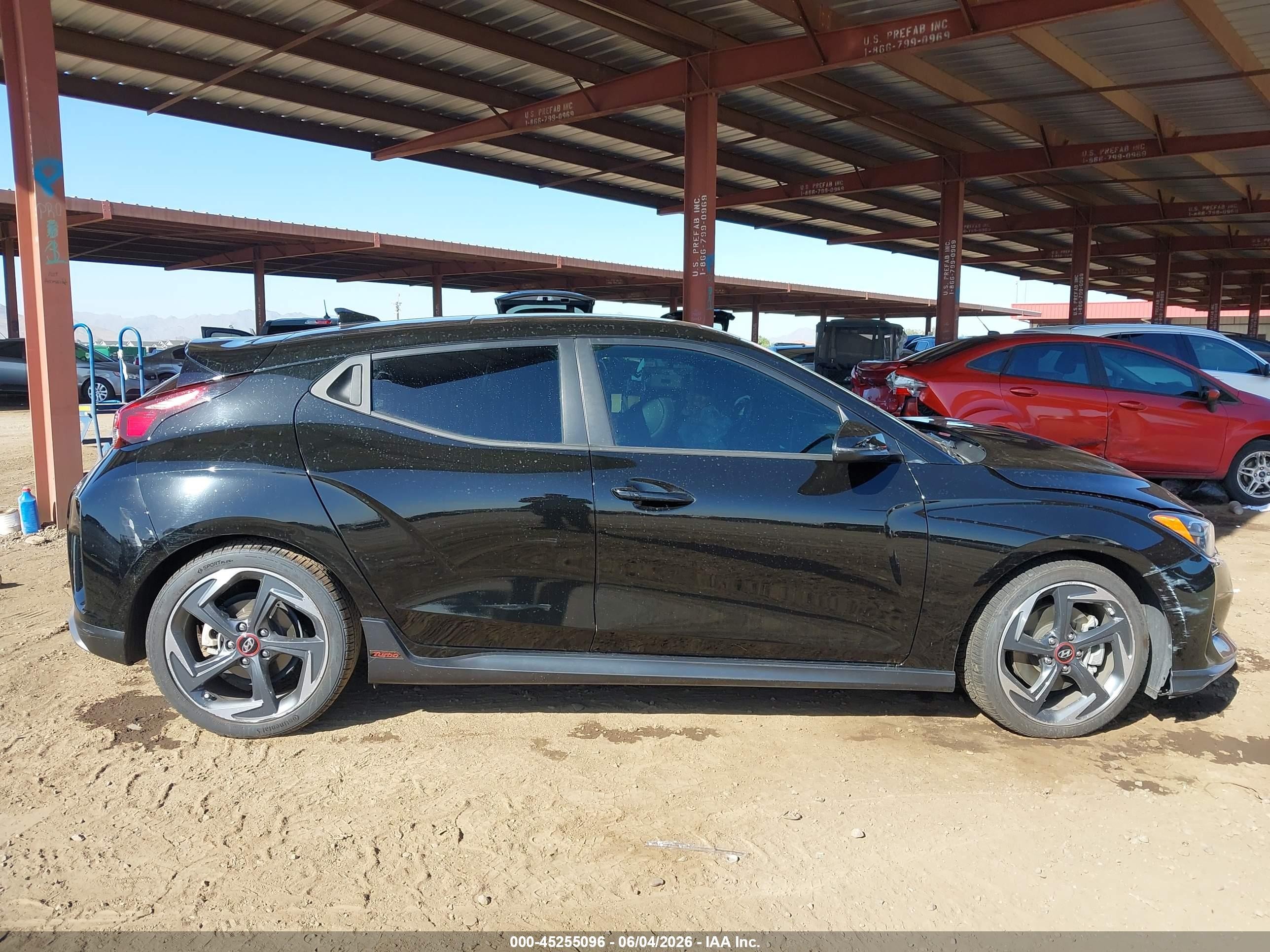 2019 Hyundai Veloster Turbo Black vin: KMHTH6AB6KU020642