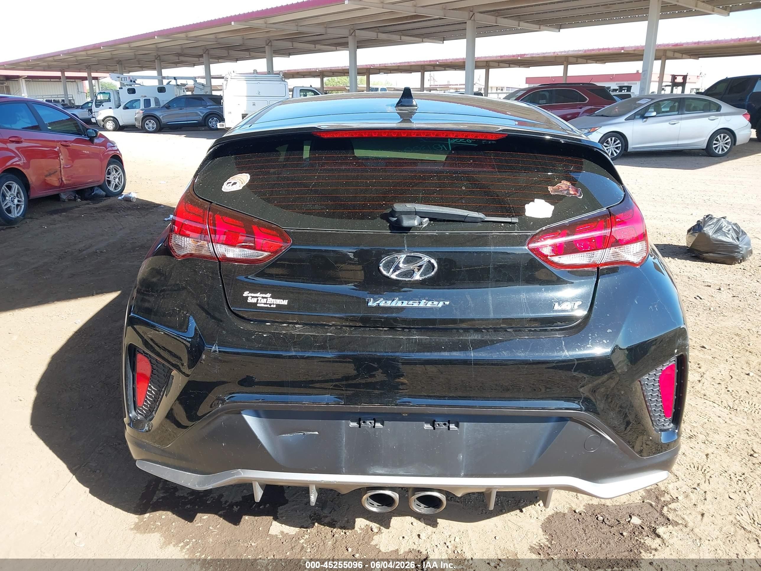 2019 Hyundai Veloster Turbo Black vin: KMHTH6AB6KU020642