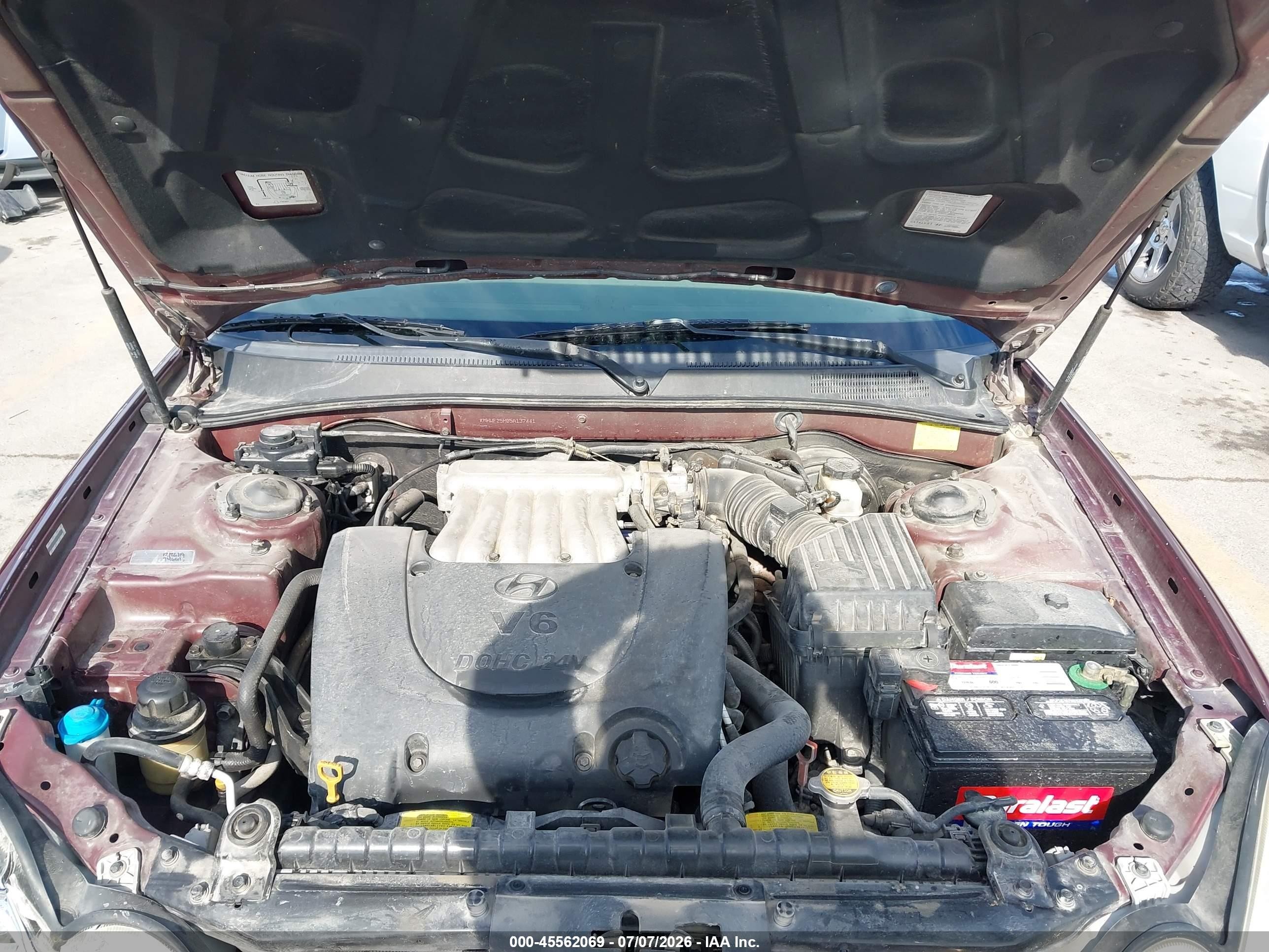 2005 Hyundai Sonata Gl V6 Burgundy vin: KMHWF25H05A137441